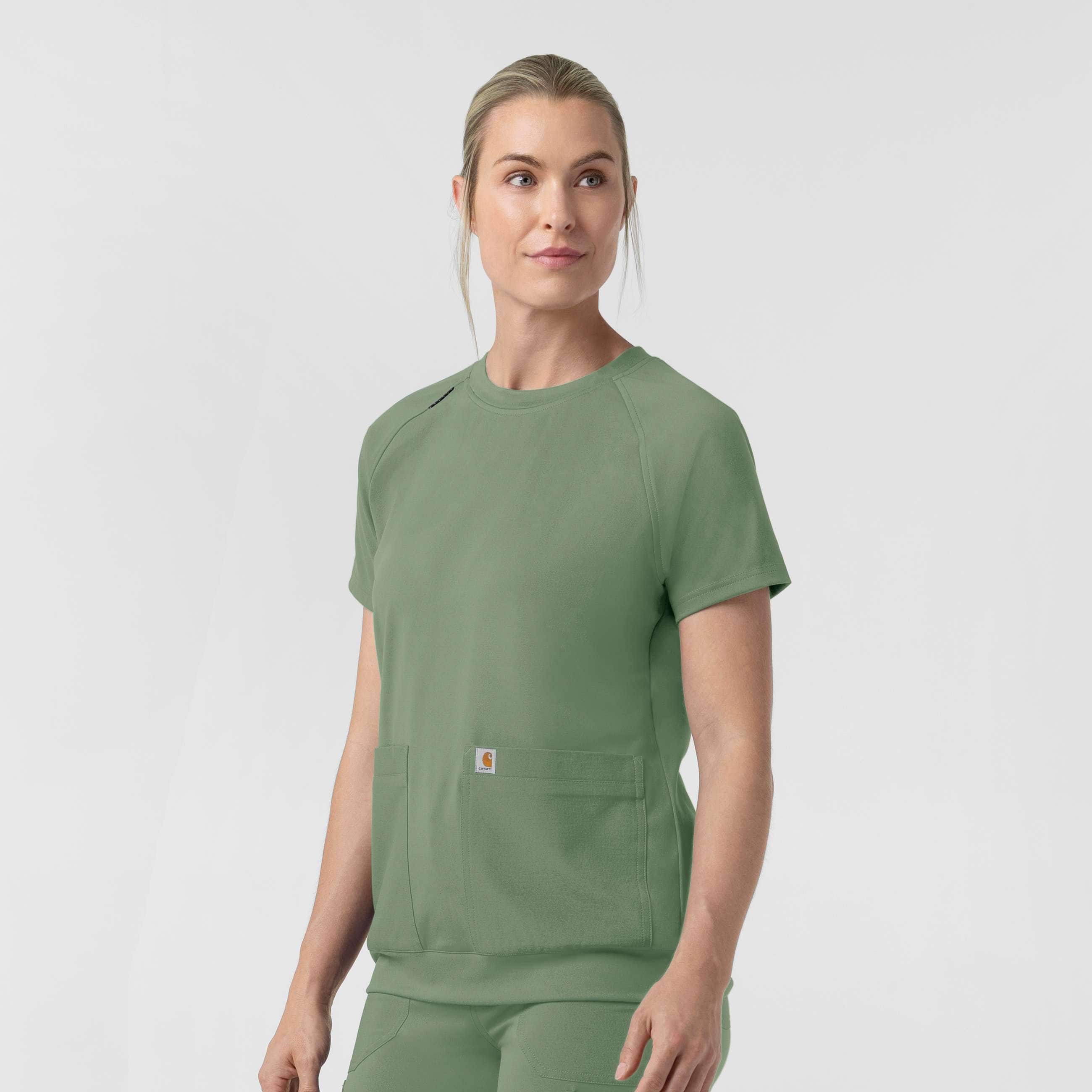 Women's force cross-flex knit crew neck scrub top