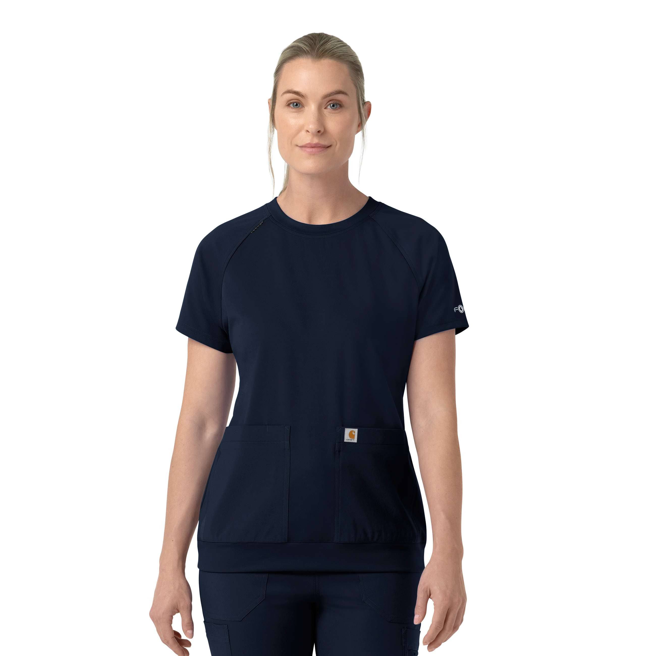Women's force cross-flex knit crew neck scrub top