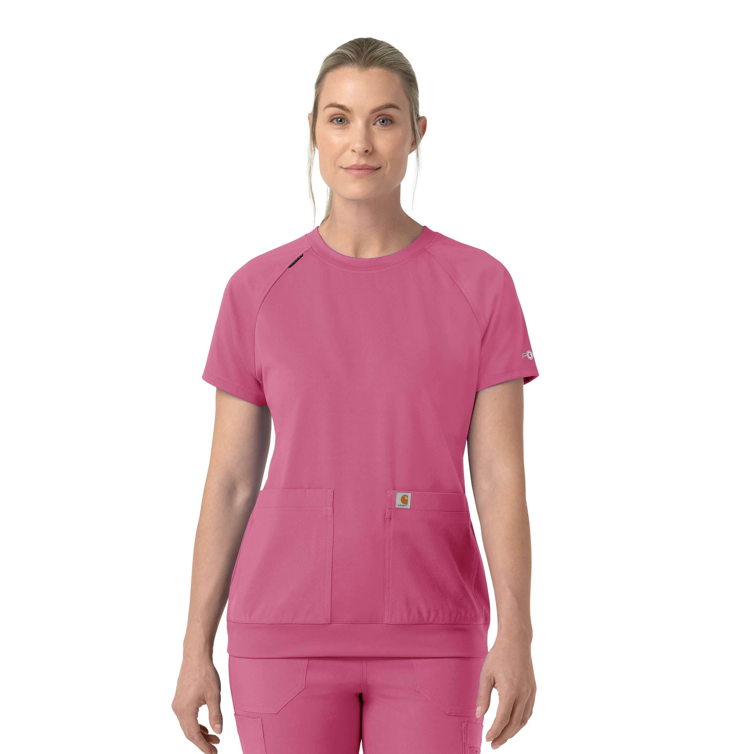 Women's force cross-flex knit crew neck scrub top