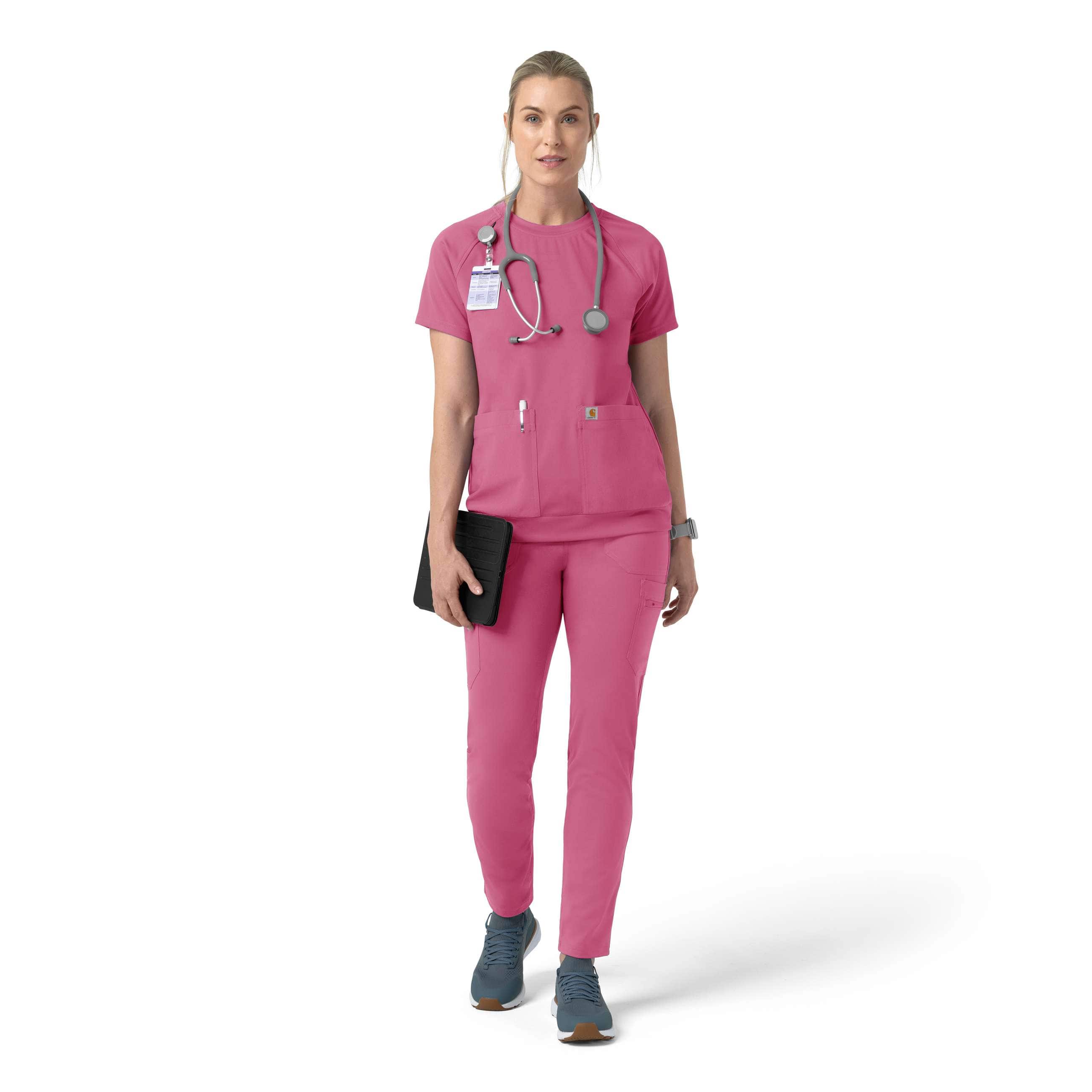 Women's force cross-flex knit crew neck scrub top