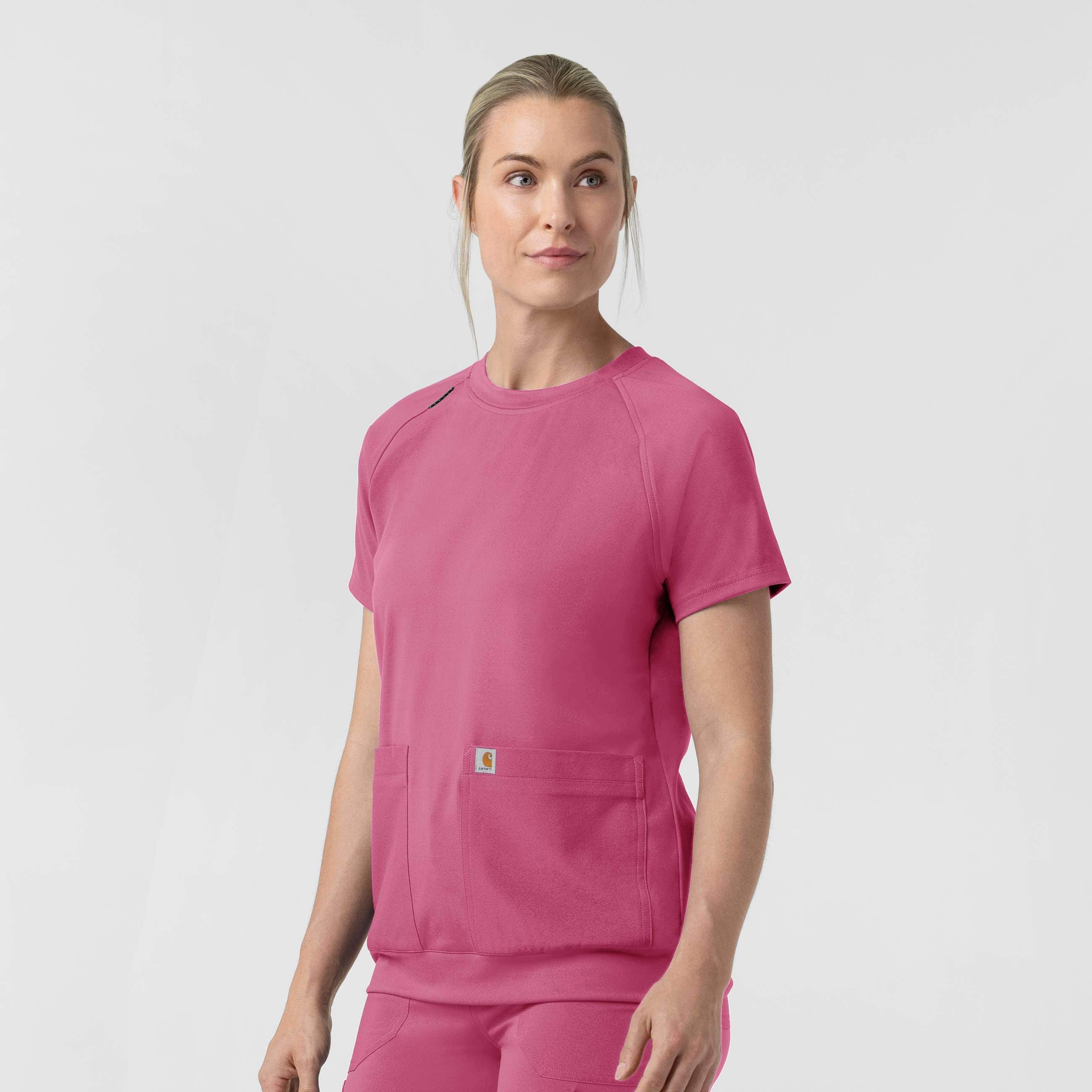Women's force cross-flex knit crew neck scrub top