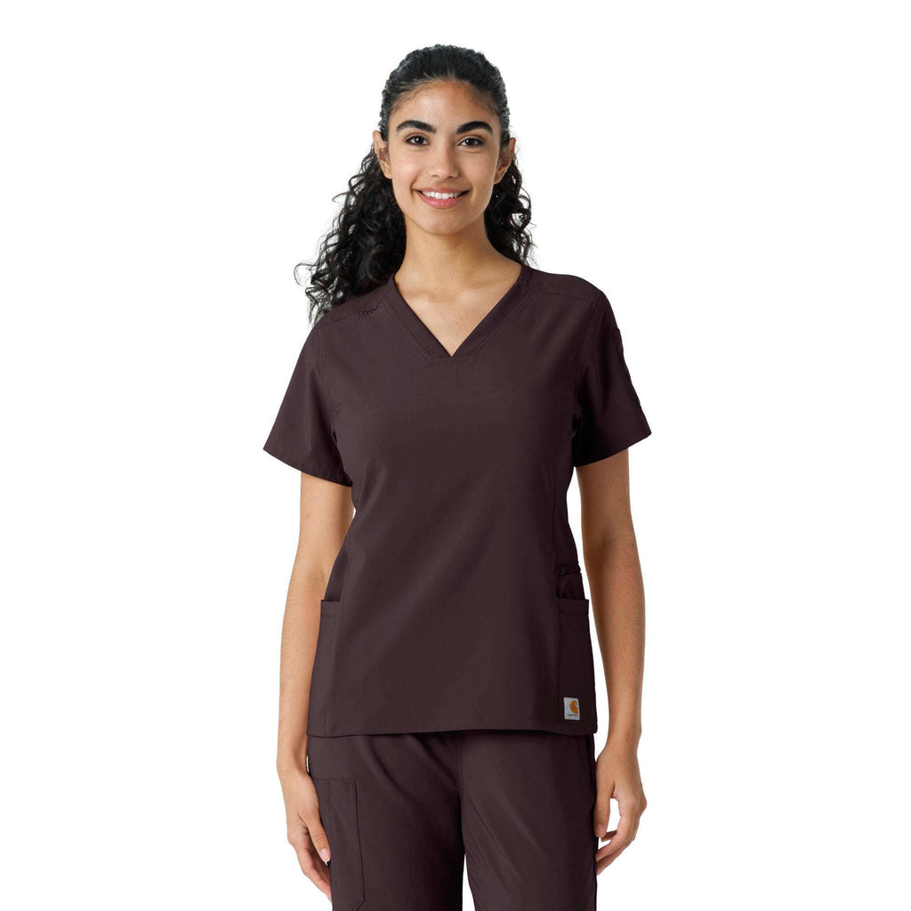Women's force cross-flex knit panel scrub top