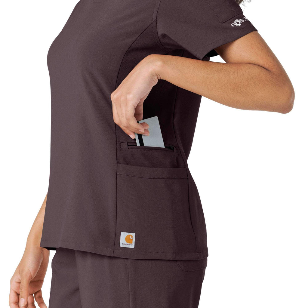 Women's force cross-flex knit panel scrub top