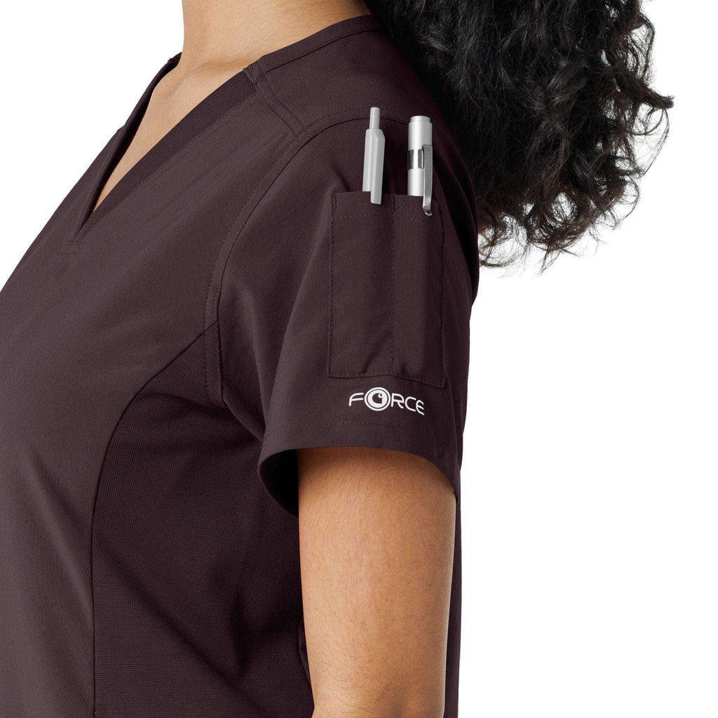 Women's force cross-flex knit panel scrub top