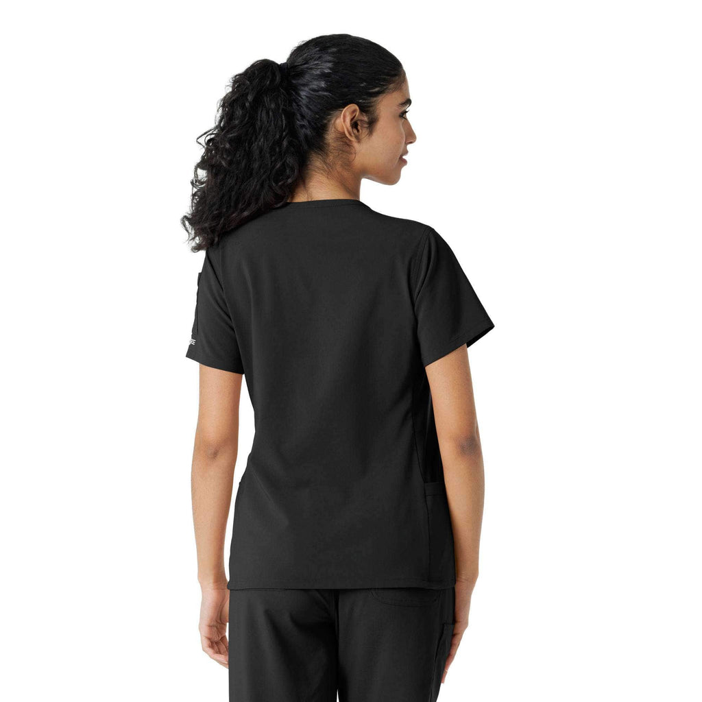 Women's force cross-flex knit panel scrub top