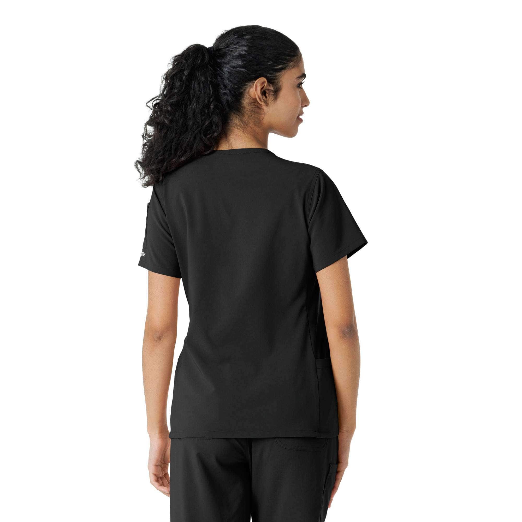 Women's force cross-flex knit panel scrub top