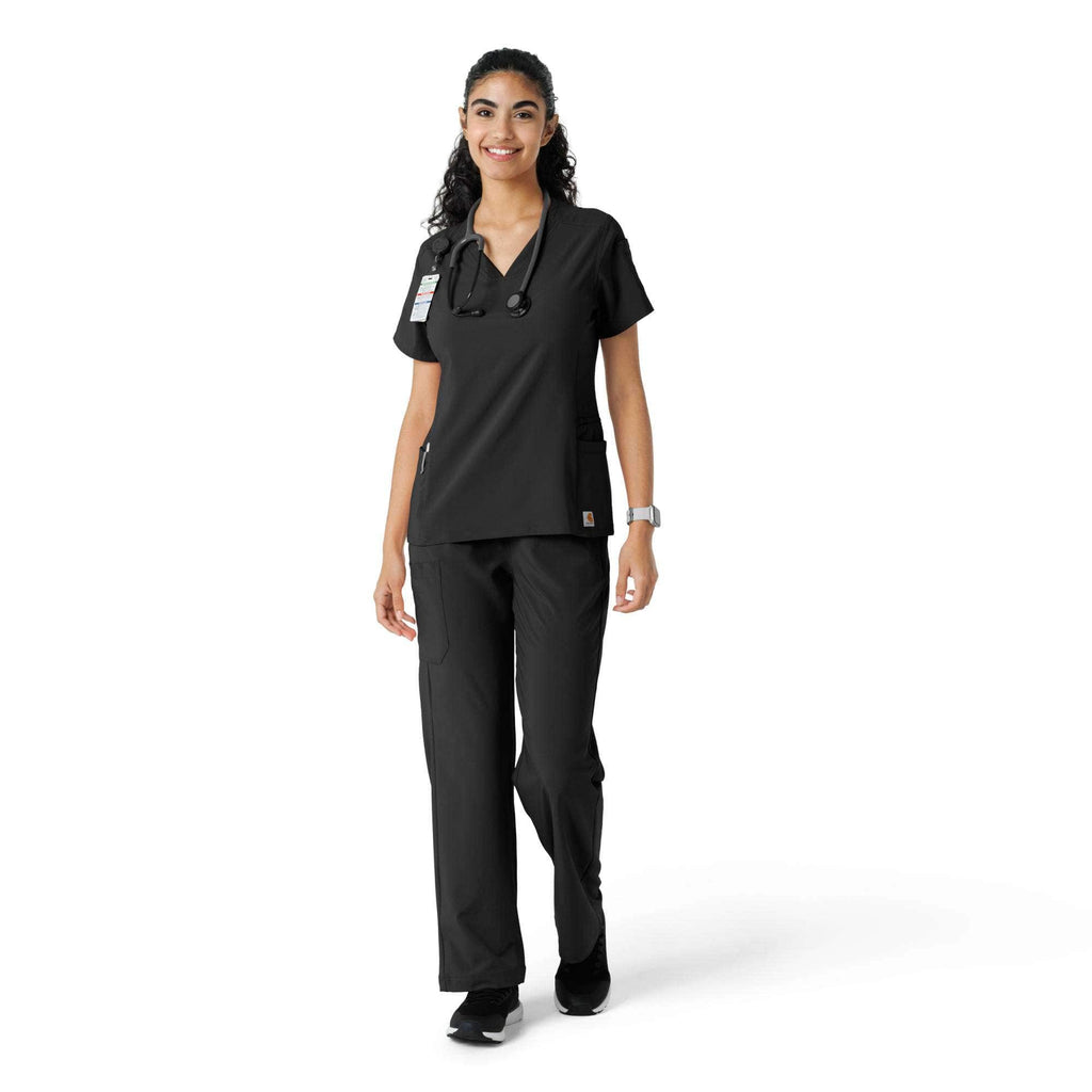 Women's force cross-flex knit panel scrub top