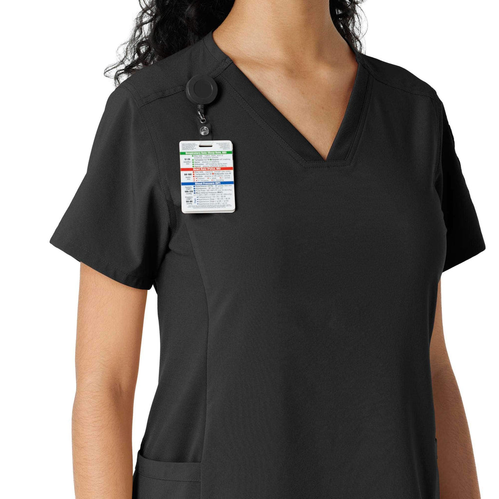 Women's force cross-flex knit panel scrub top