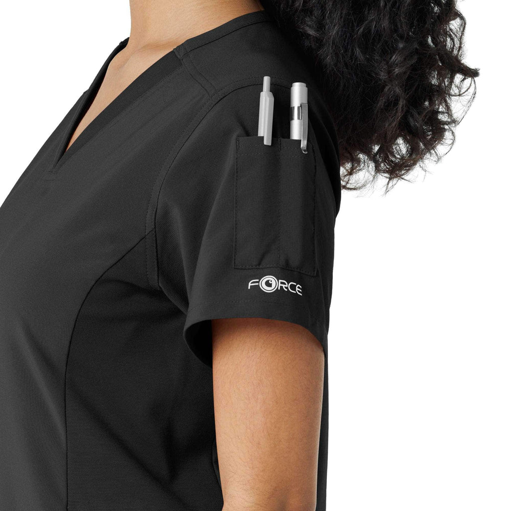 Women's force cross-flex knit panel scrub top