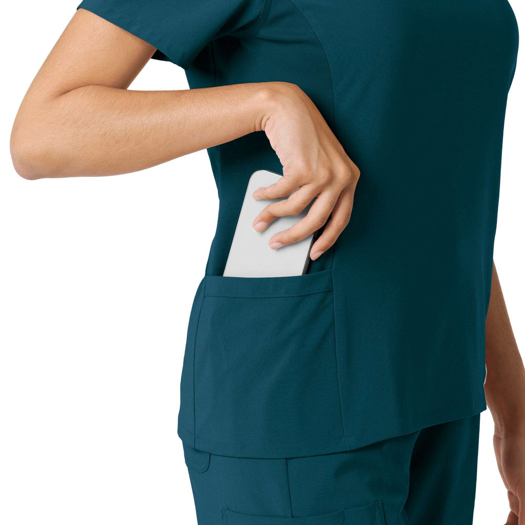 Women's force cross-flex knit panel scrub top