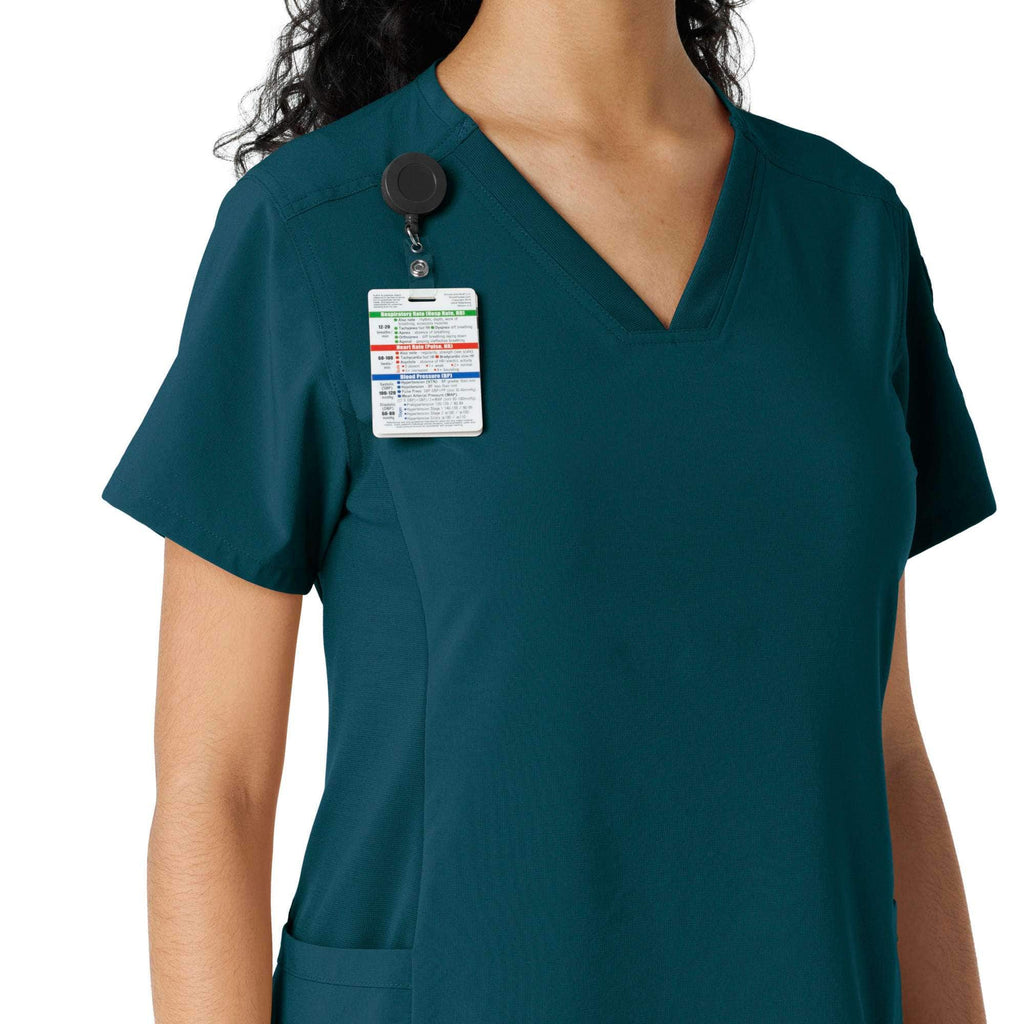Women's force cross-flex knit panel scrub top