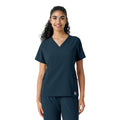 Women's force cross-flex knit panel scrub top