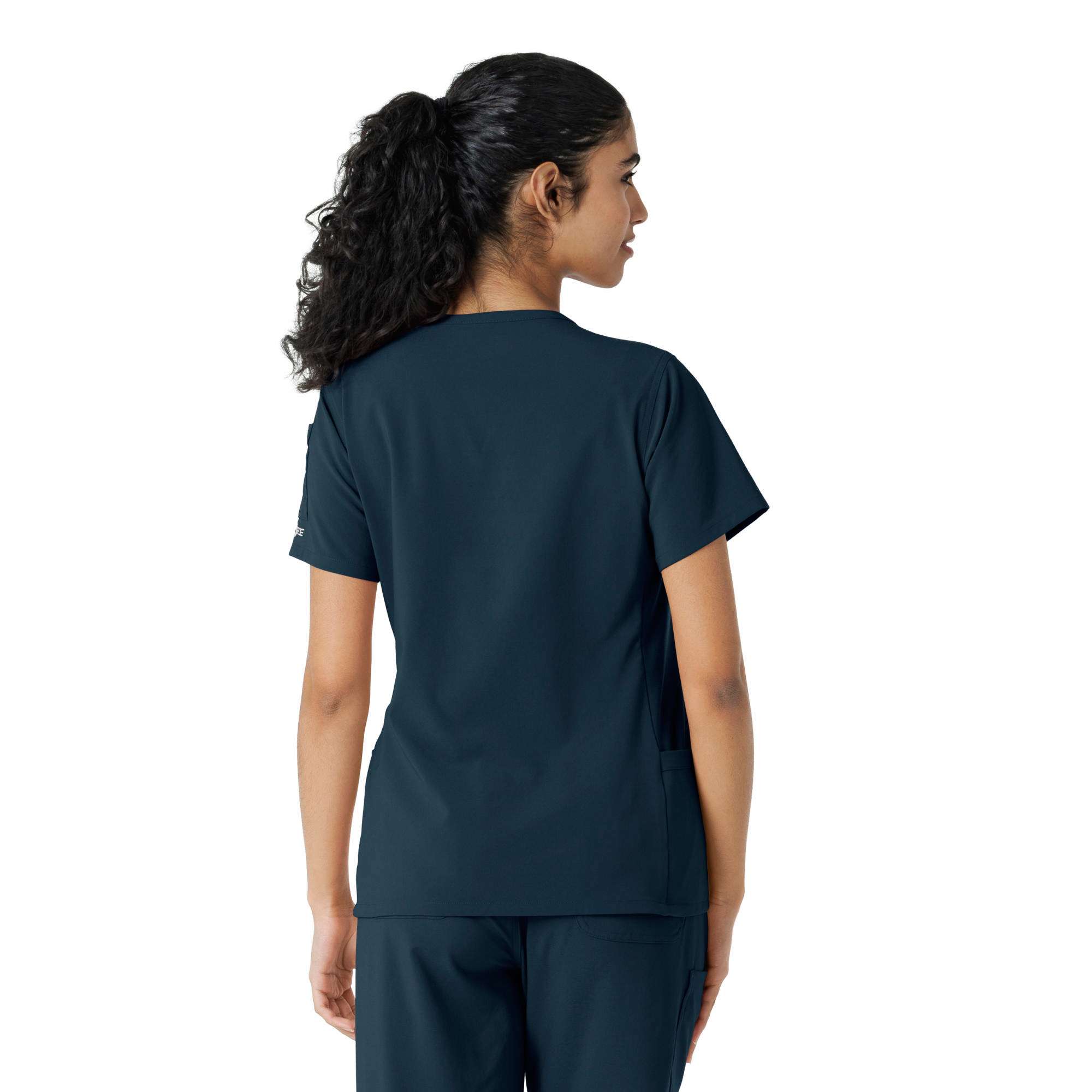 Women's force cross-flex knit panel scrub top