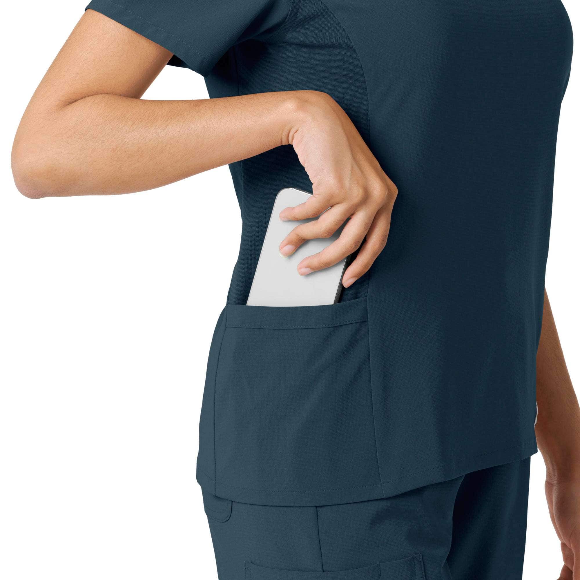 Women's force cross-flex knit panel scrub top