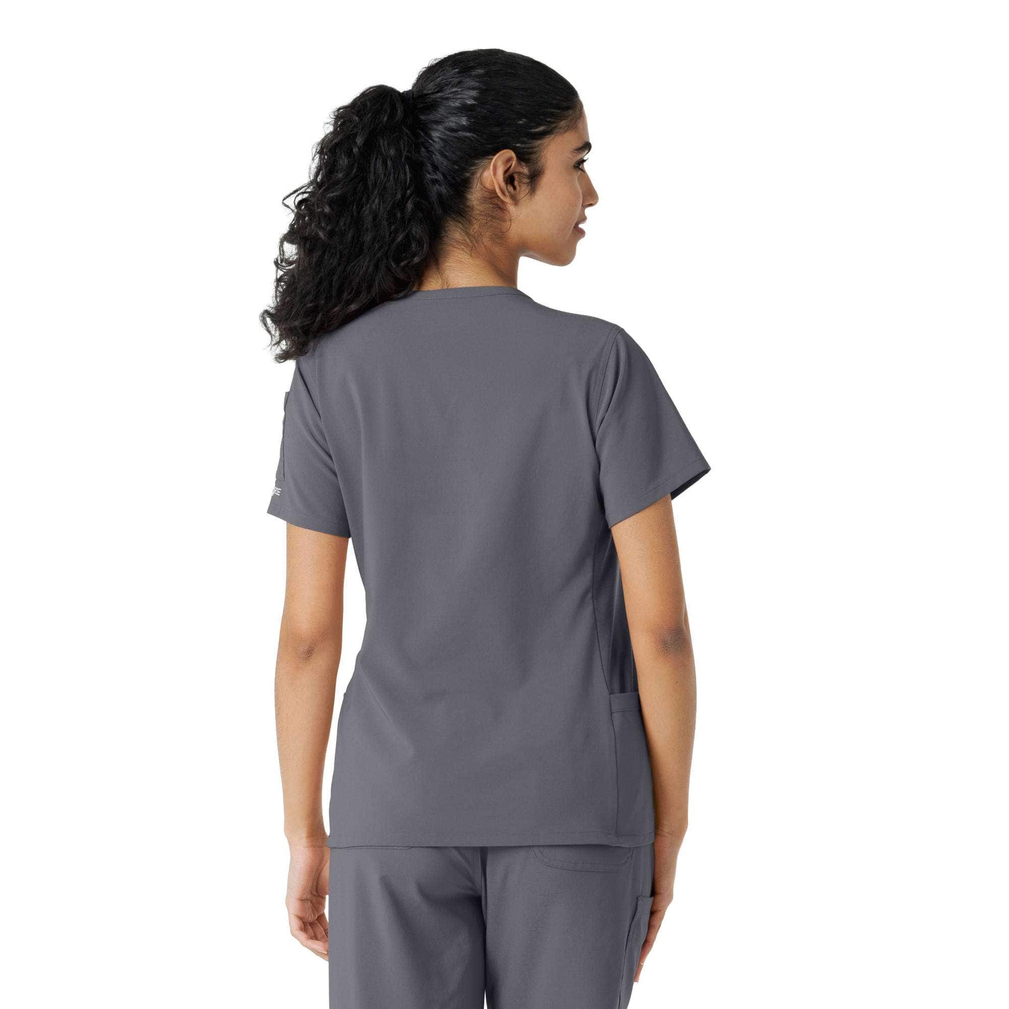 Women's force cross-flex knit panel scrub top