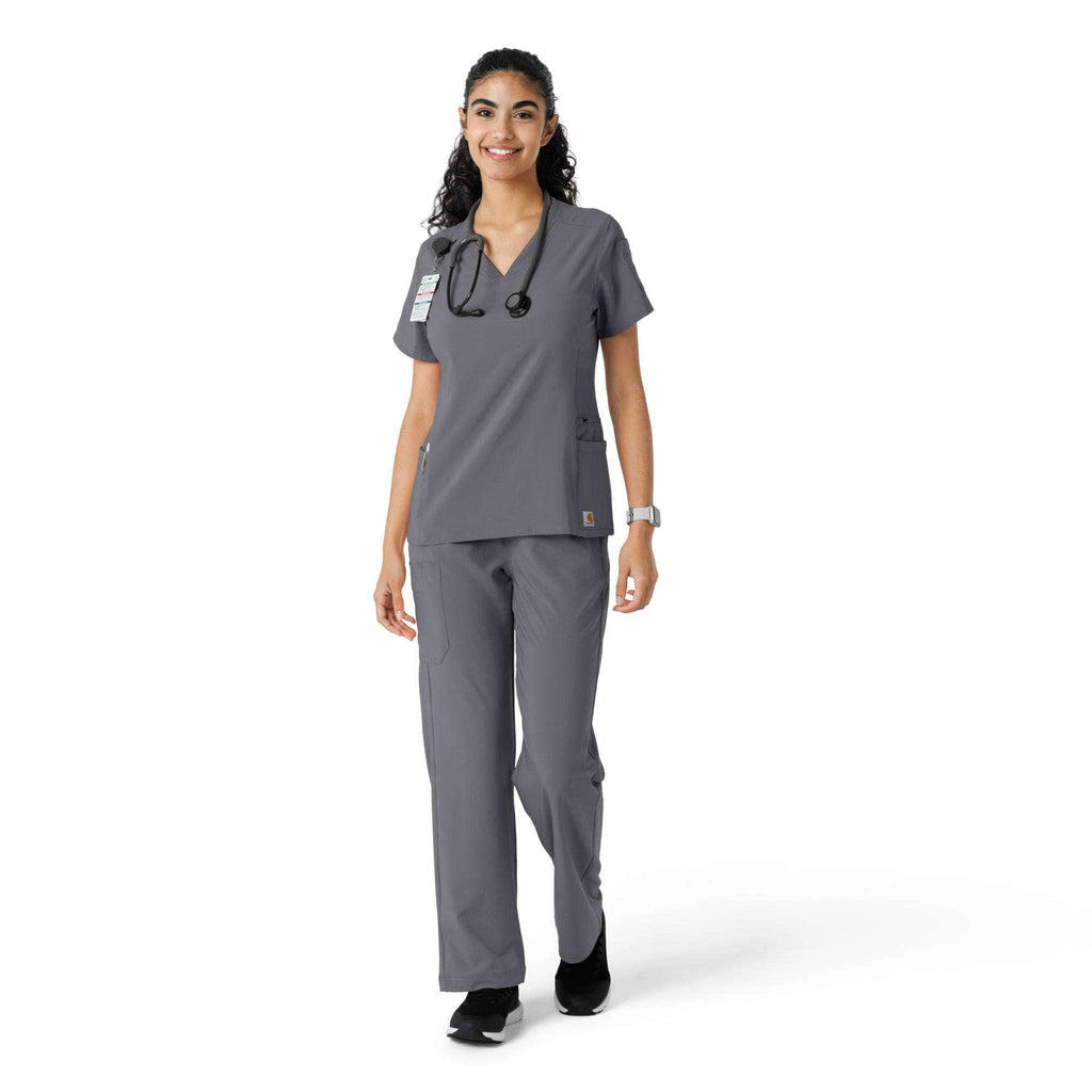 Women's force cross-flex knit panel scrub top