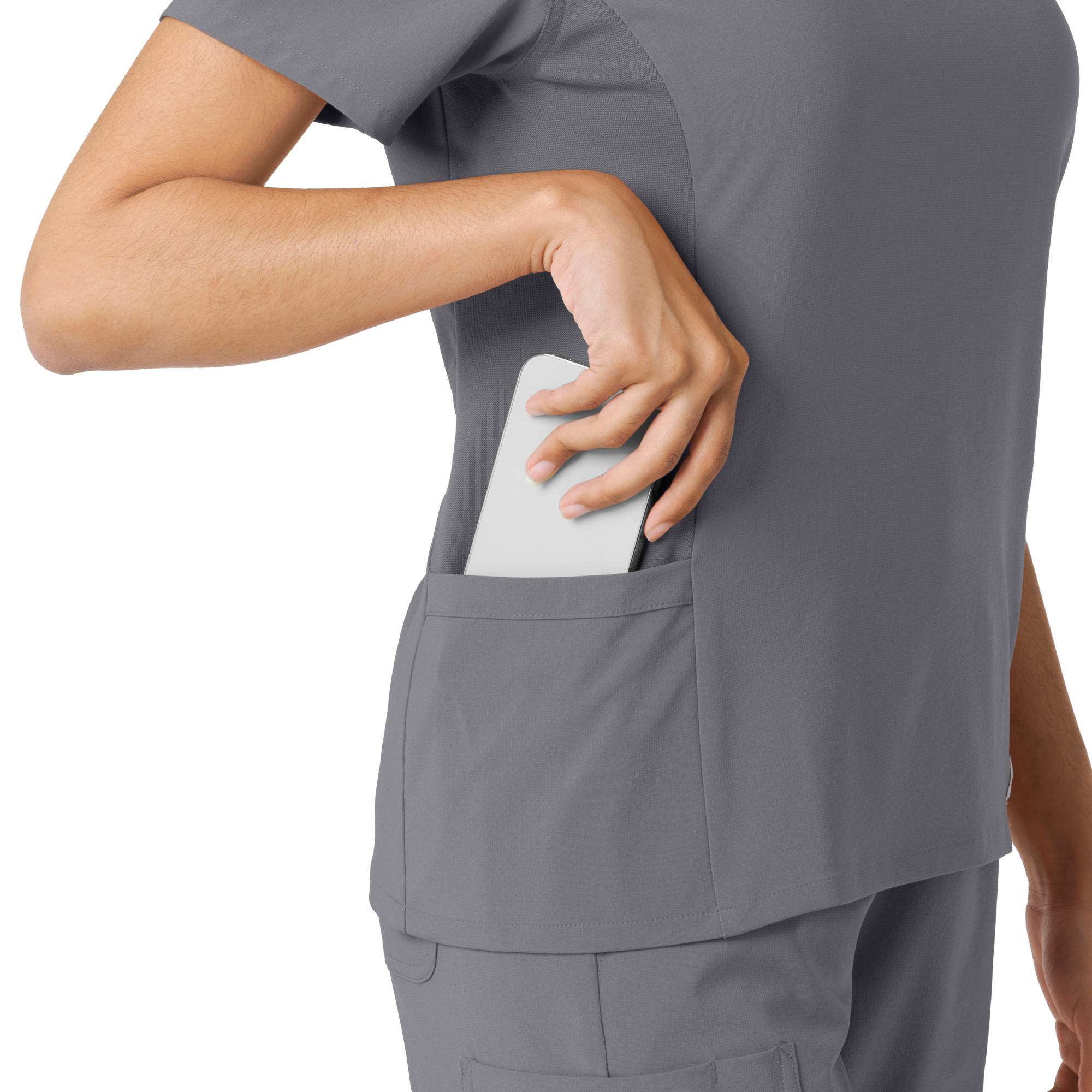 Women's force cross-flex knit panel scrub top