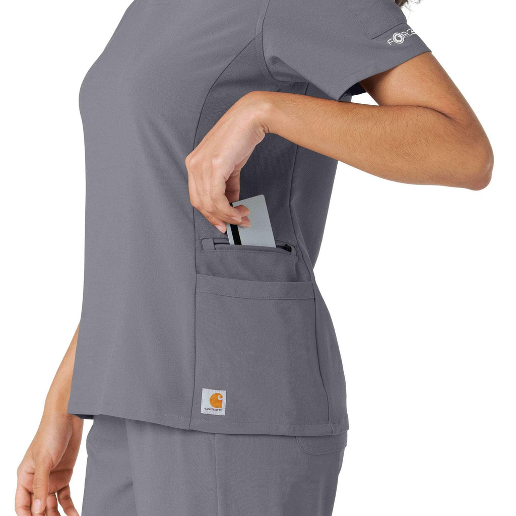 Women's force cross-flex knit panel scrub top