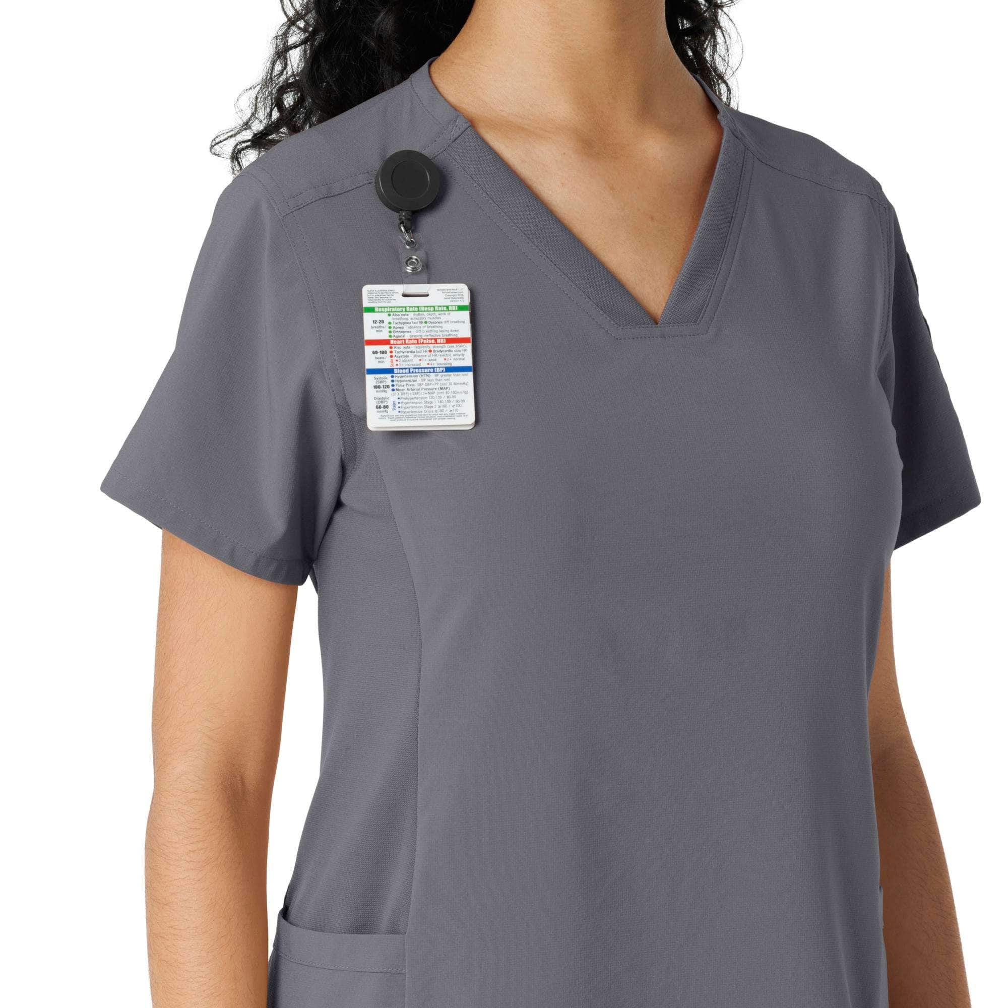 Women's force cross-flex knit panel scrub top