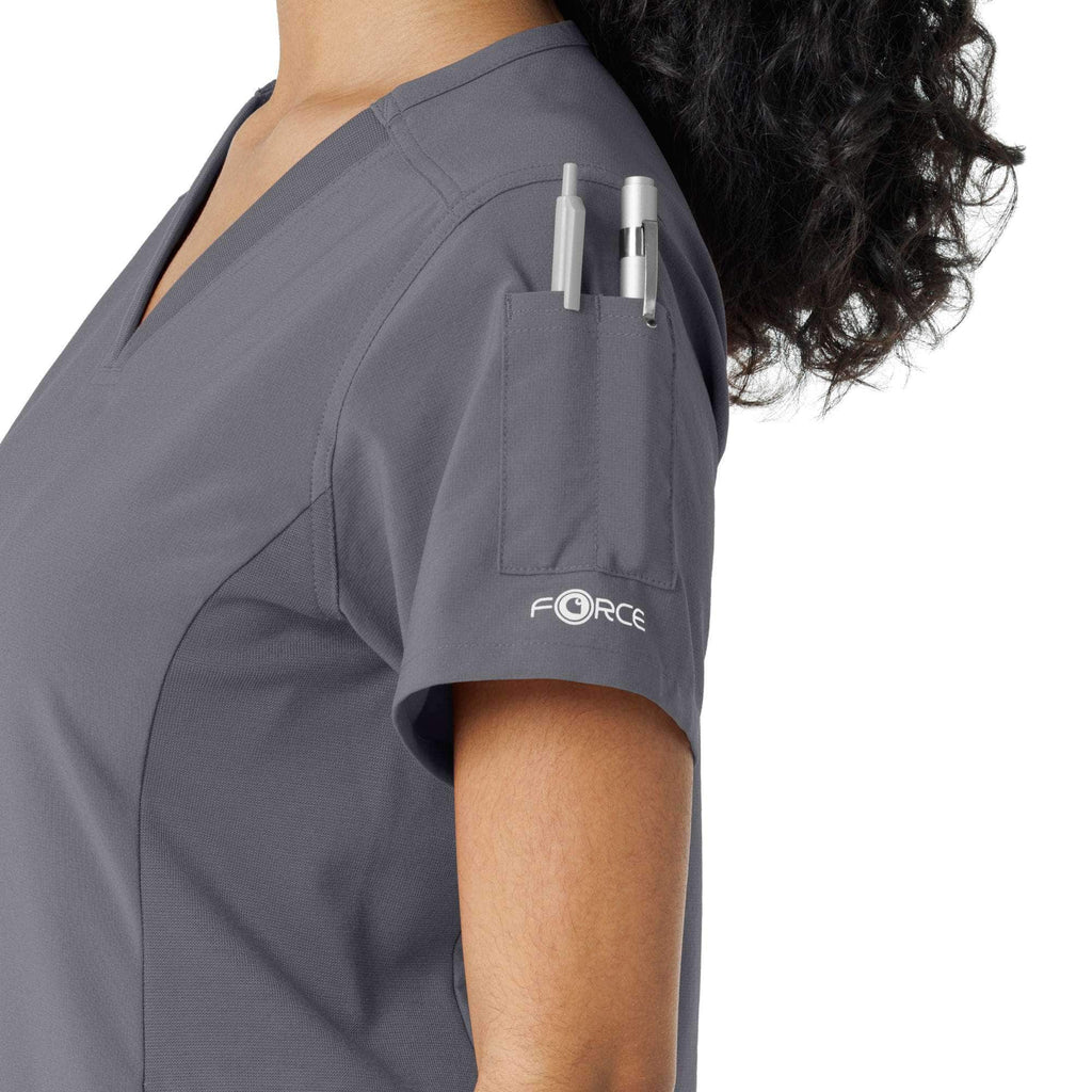 Women's force cross-flex knit panel scrub top