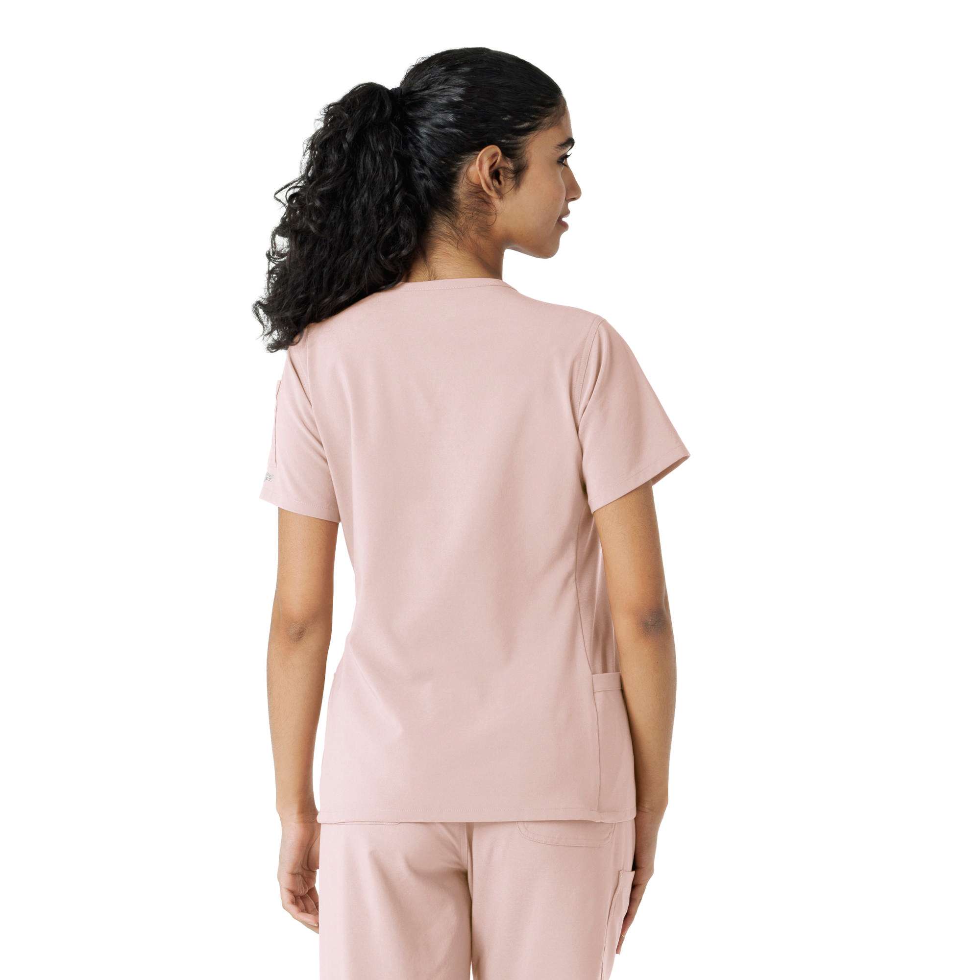 Women's force cross-flex knit panel scrub top