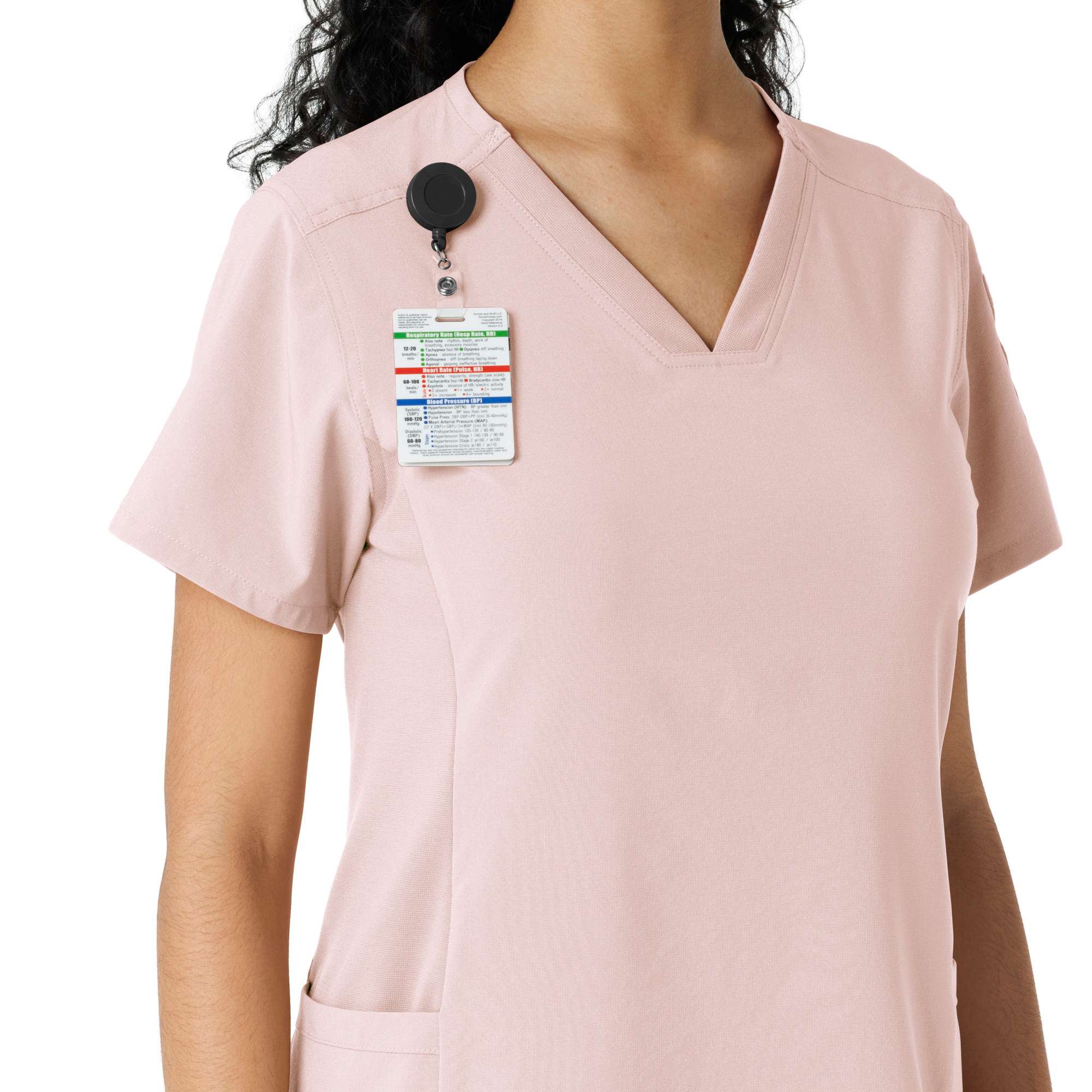Women's force cross-flex knit panel scrub top