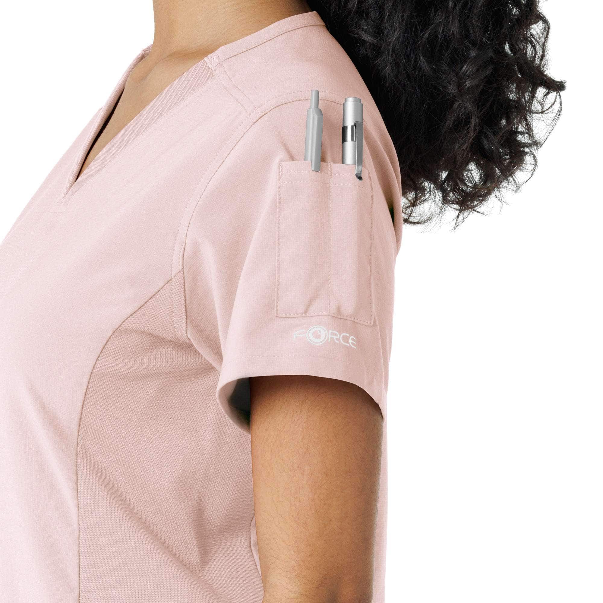 Women's force cross-flex knit panel scrub top