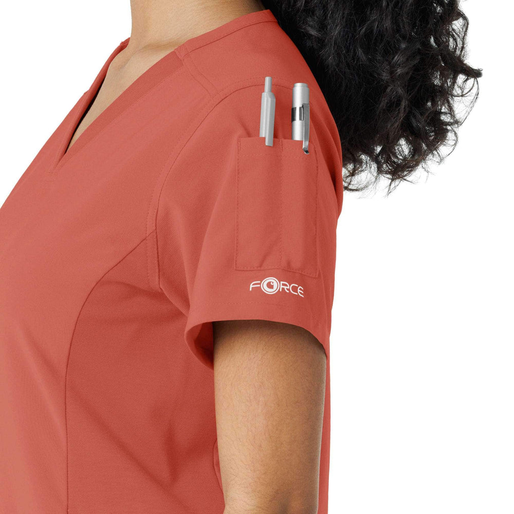 Women's force cross-flex knit panel scrub top