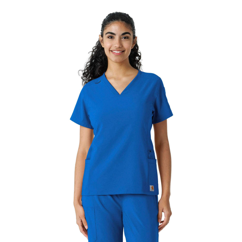 Women's force cross-flex knit panel scrub top