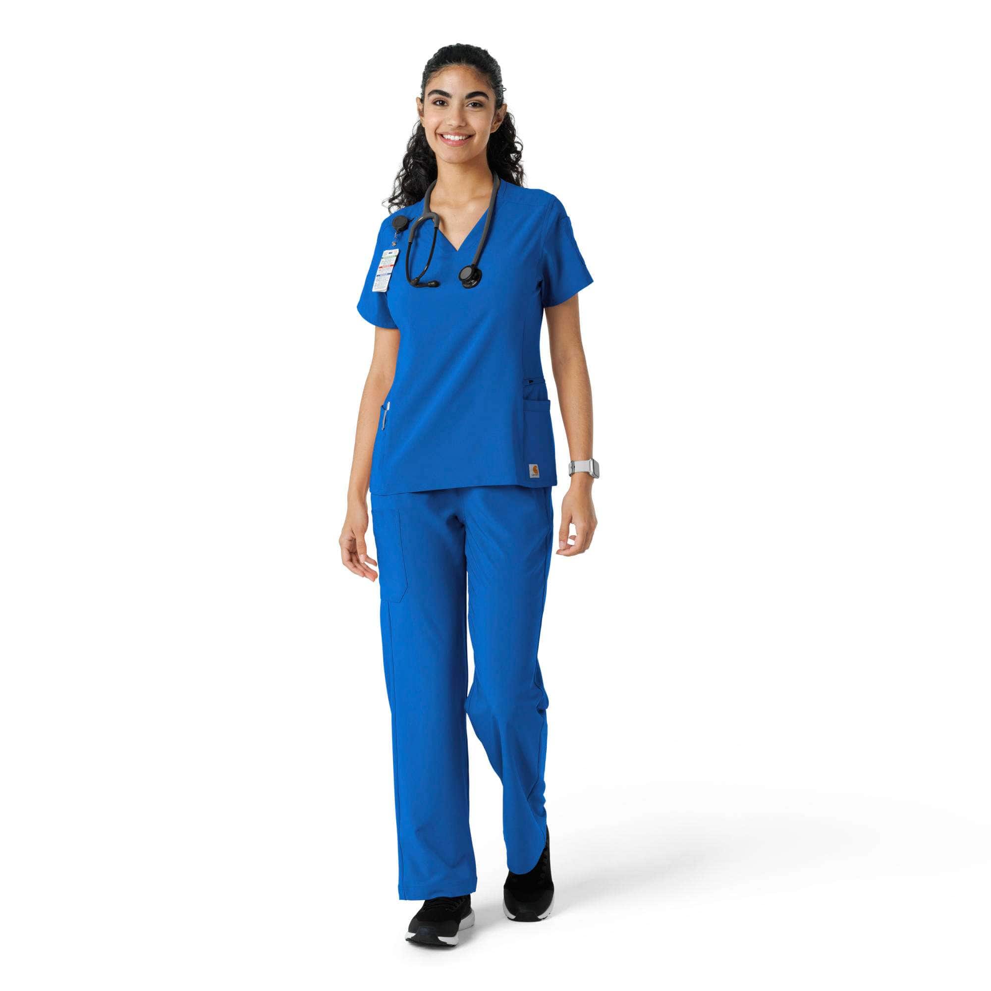 Women's force cross-flex knit panel scrub top