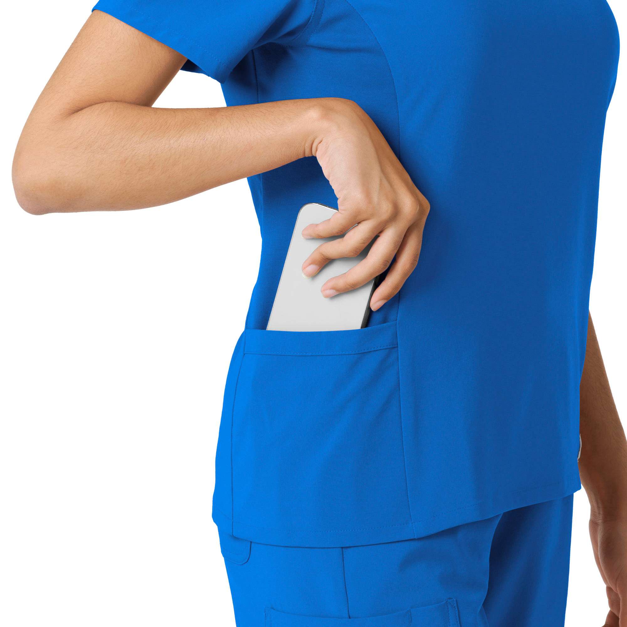 Women's force cross-flex knit panel scrub top