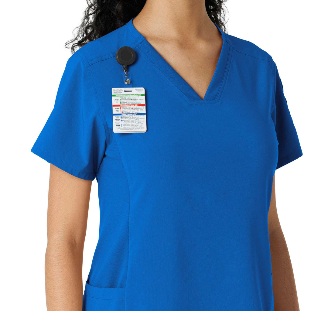 Women's force cross-flex knit panel scrub top