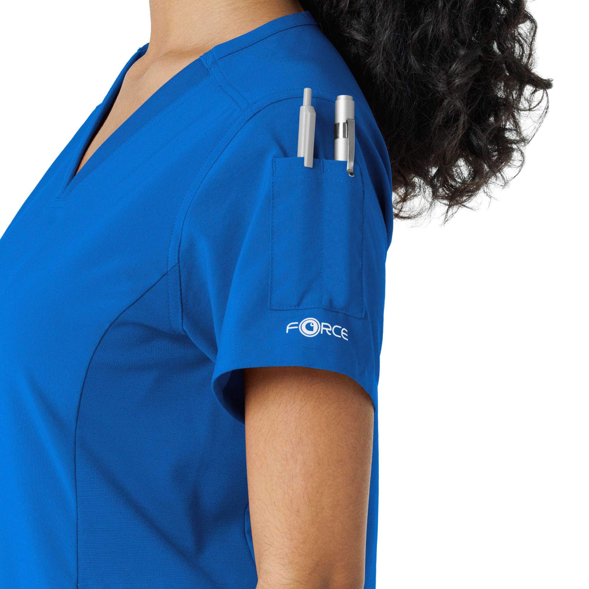 Women's force cross-flex knit panel scrub top