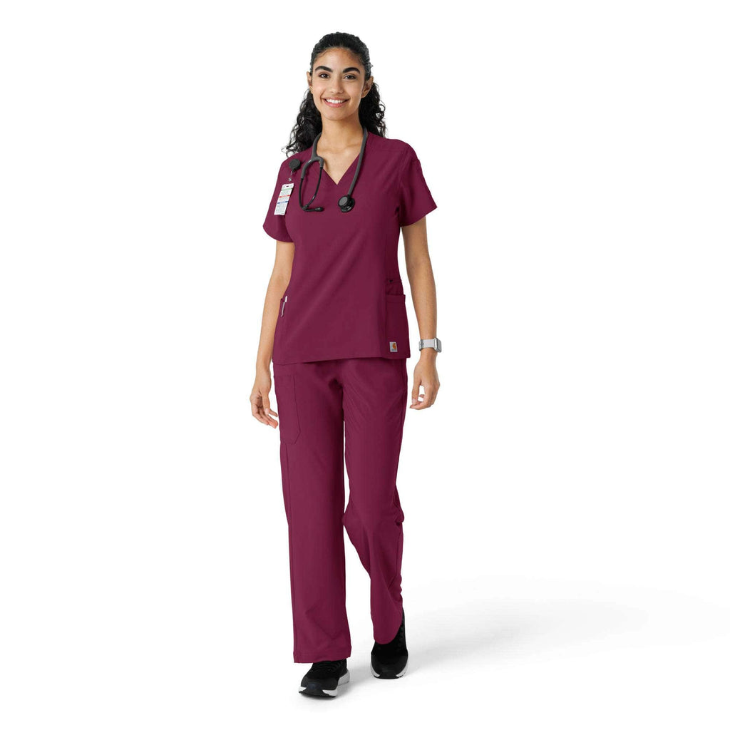 Women's force cross-flex knit panel scrub top