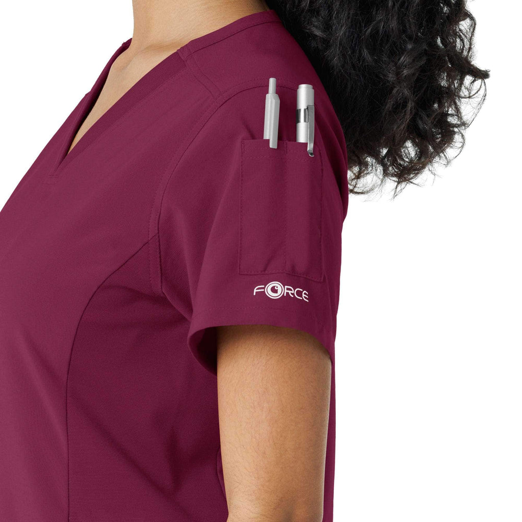 Women's force cross-flex knit panel scrub top