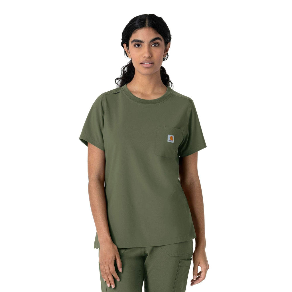 Women's force cross-flex crew neck scrub top