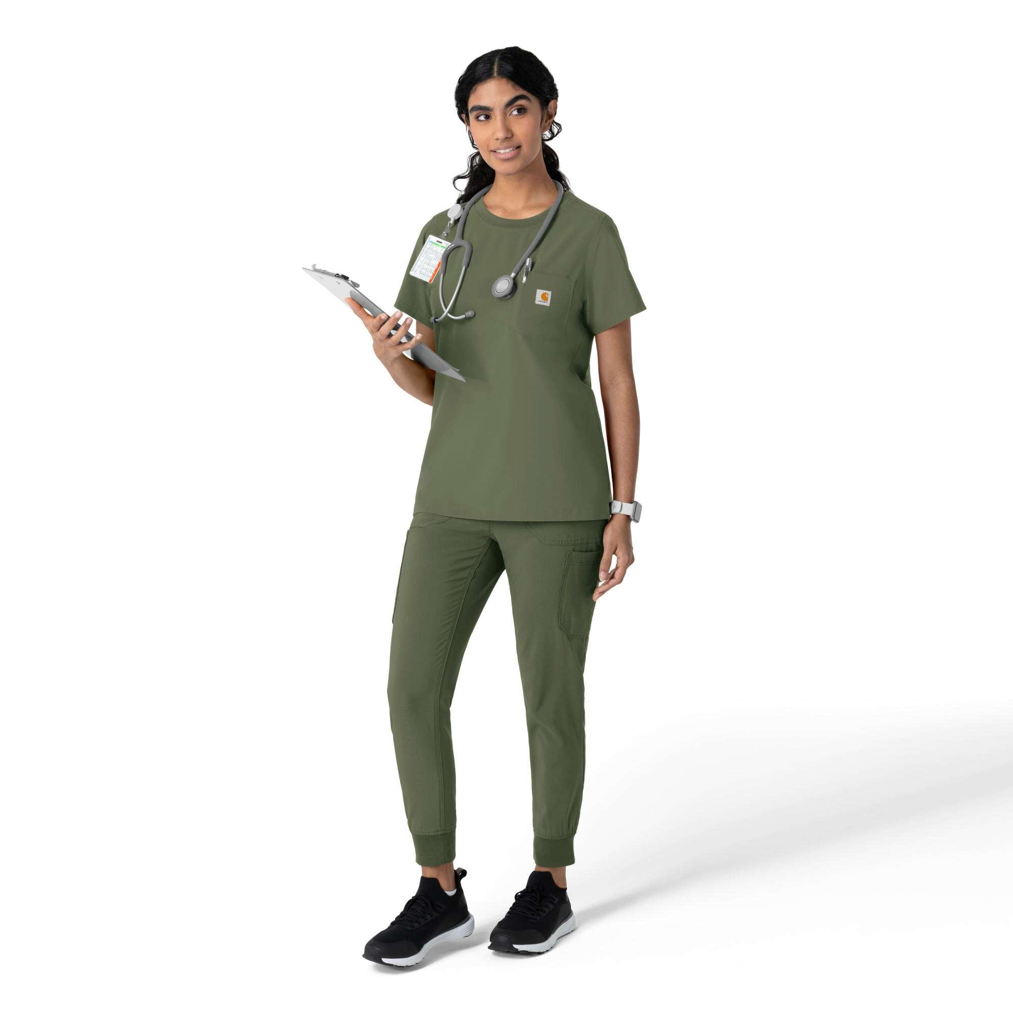 Women's force cross-flex crew neck scrub top