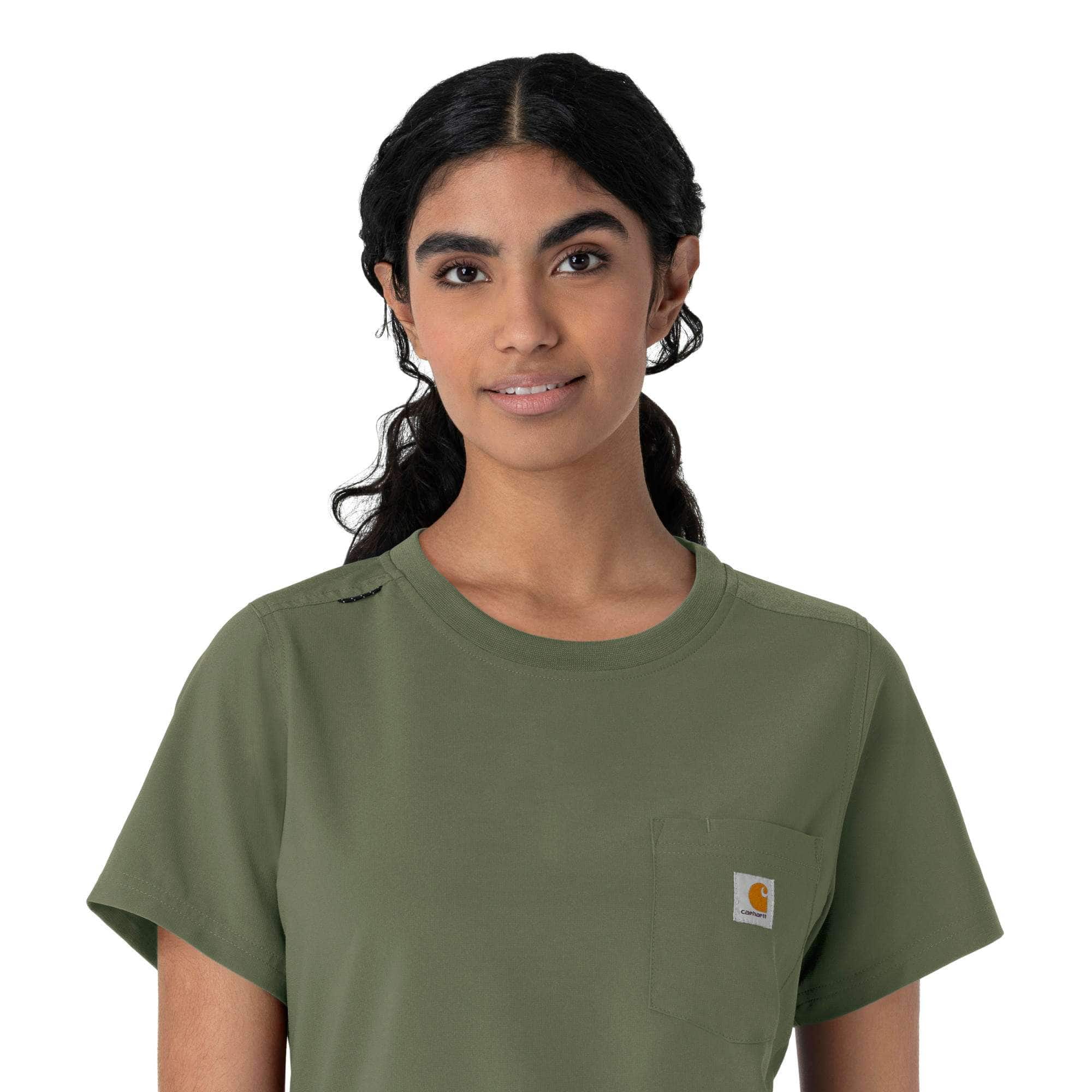 Women's force cross-flex crew neck scrub top