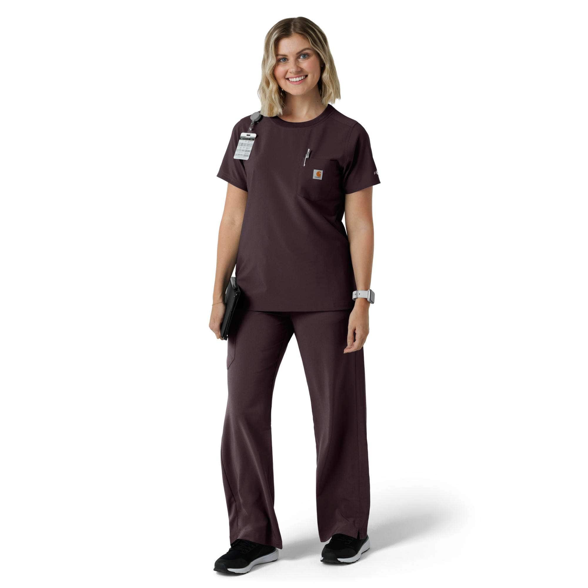 Women's force cross-flex crew neck scrub top