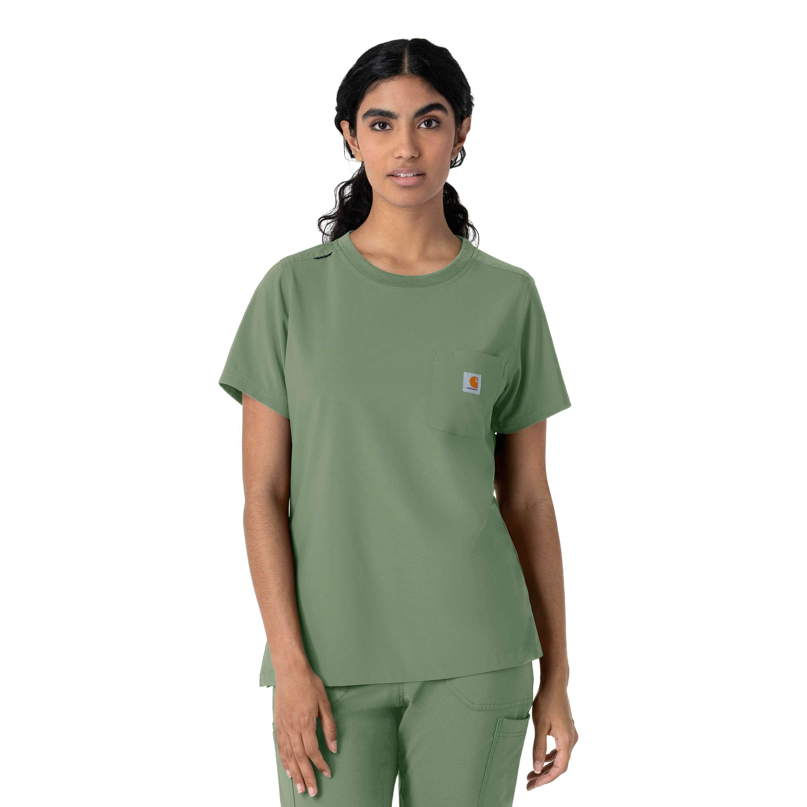 Women's force cross-flex crew neck scrub top