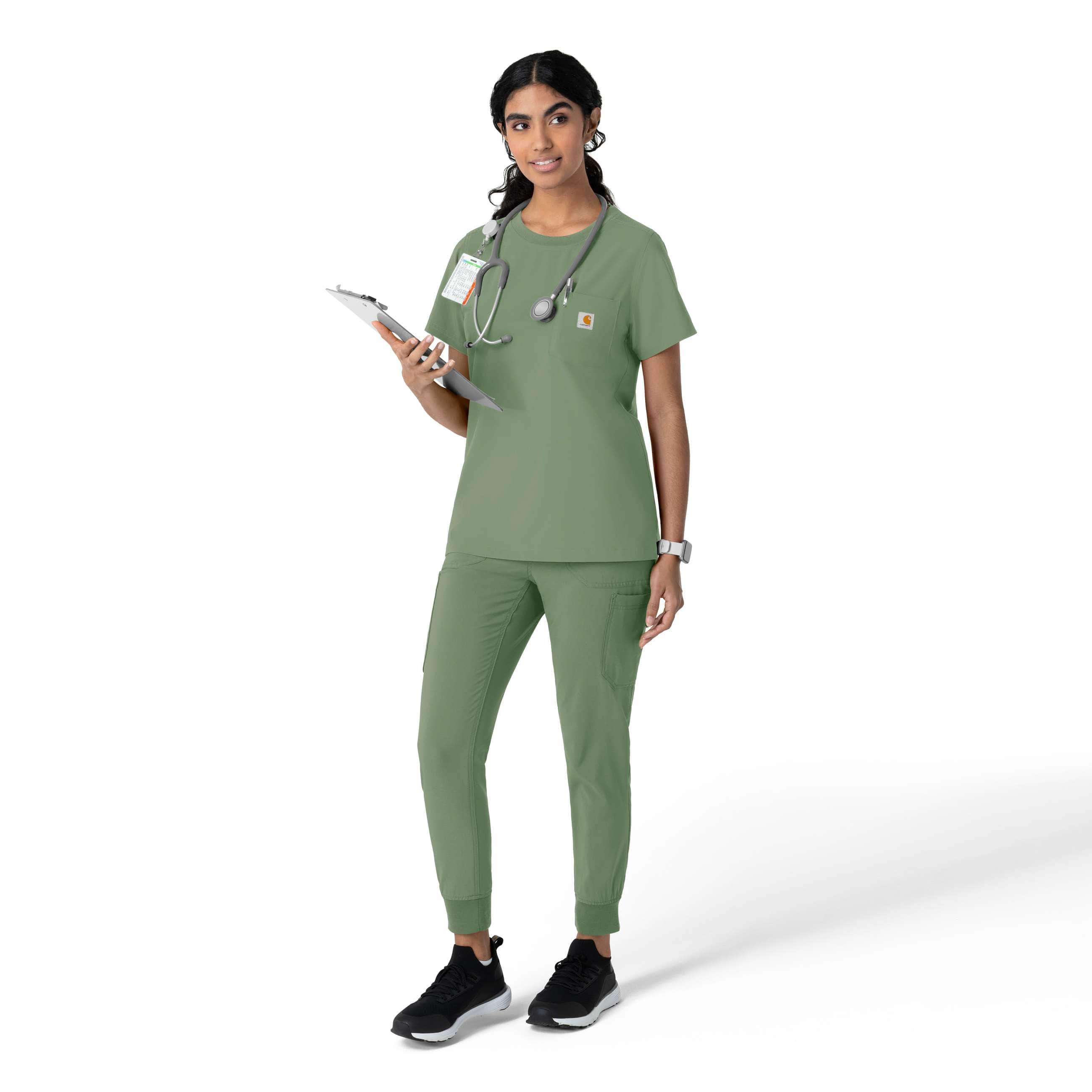 Women's force cross-flex crew neck scrub top