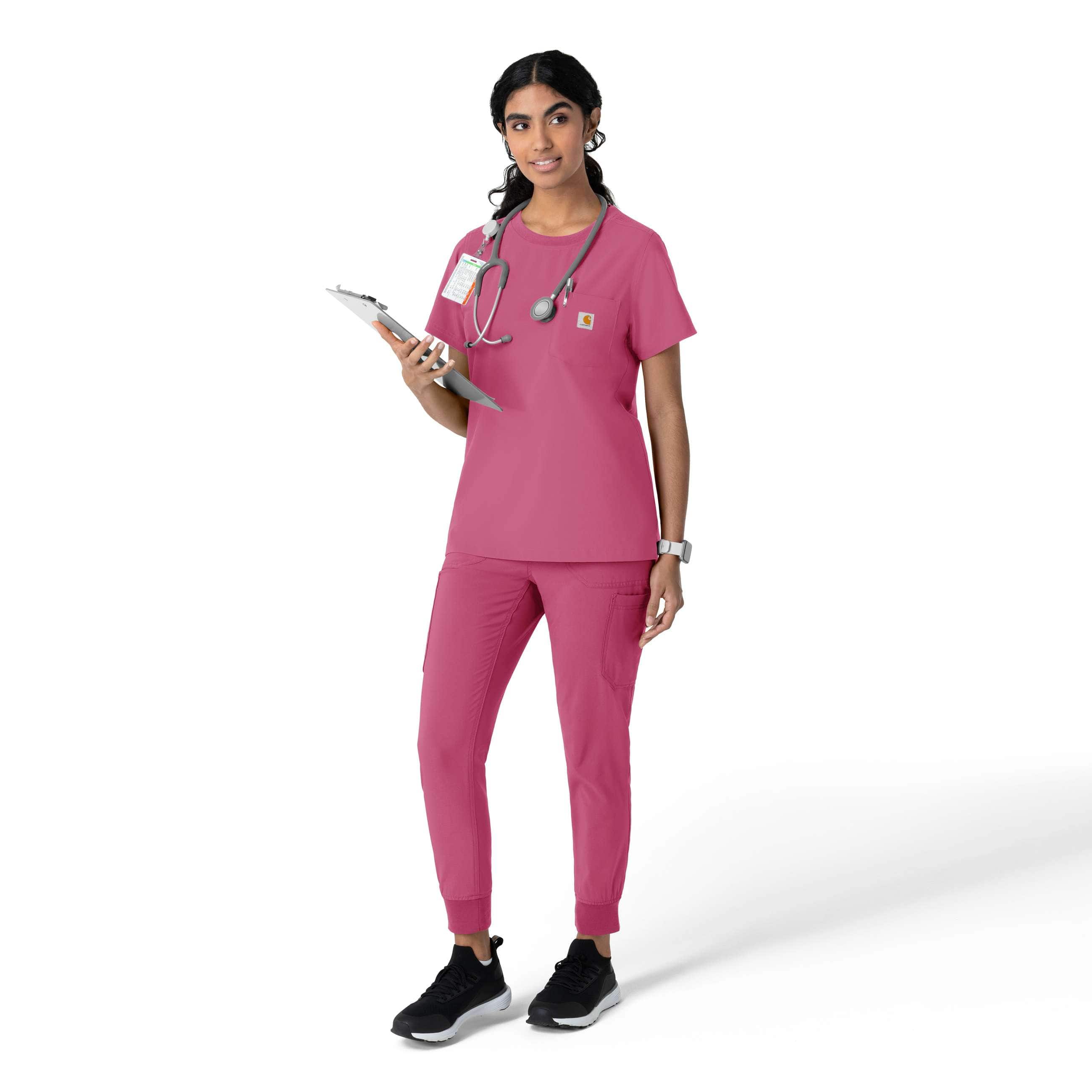 Women's force cross-flex crew neck scrub top