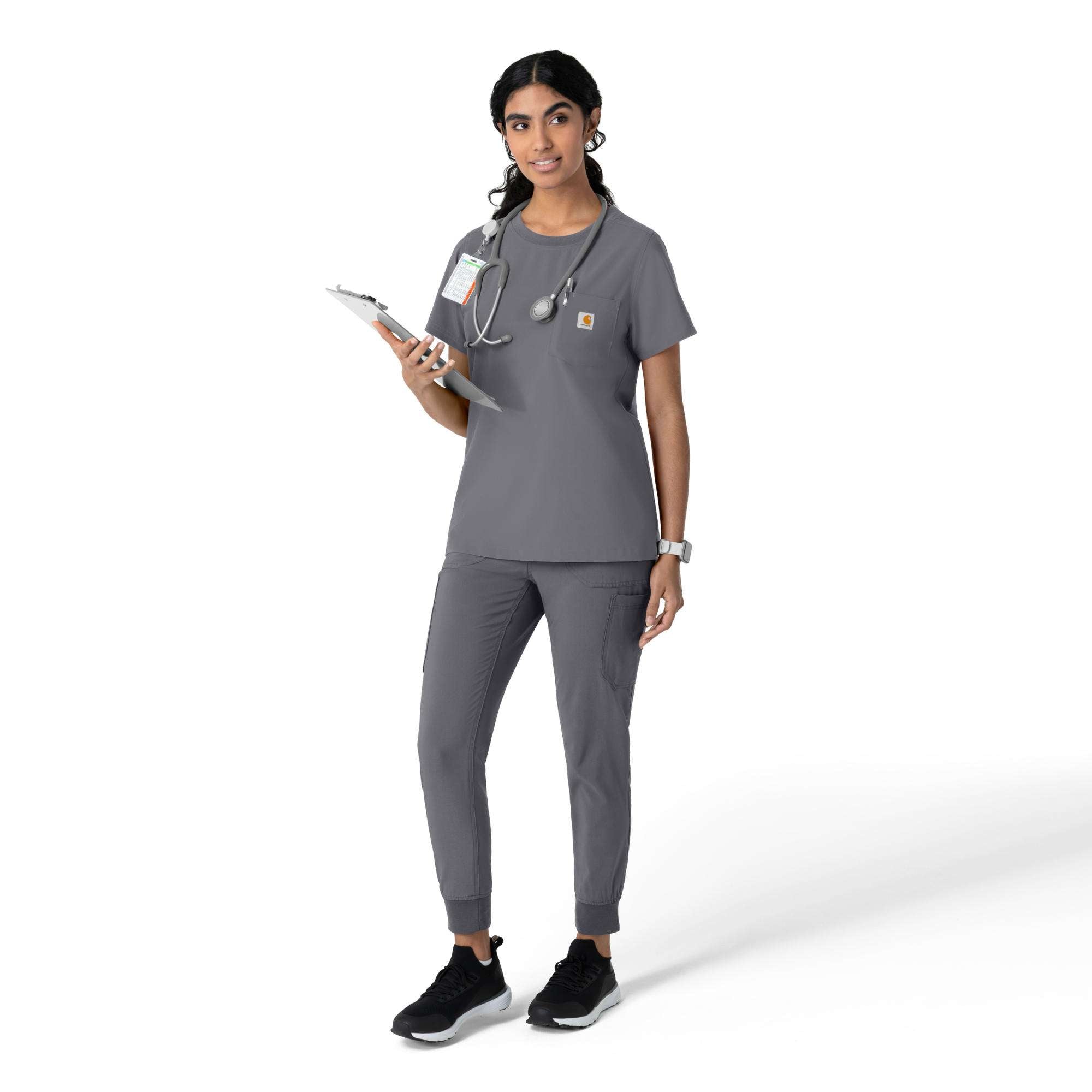 Women's force cross-flex crew neck scrub top