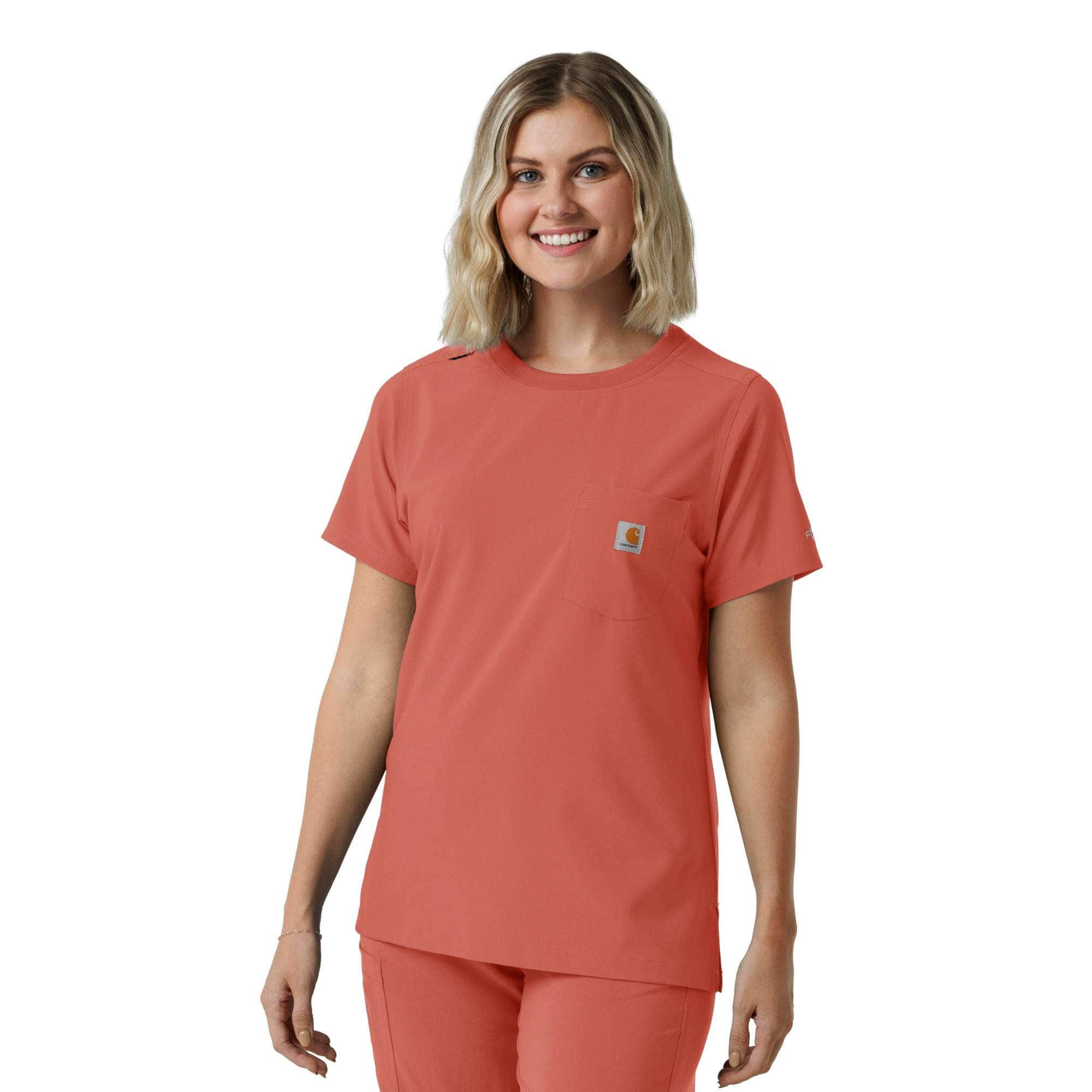 Women's force cross-flex crew neck scrub top