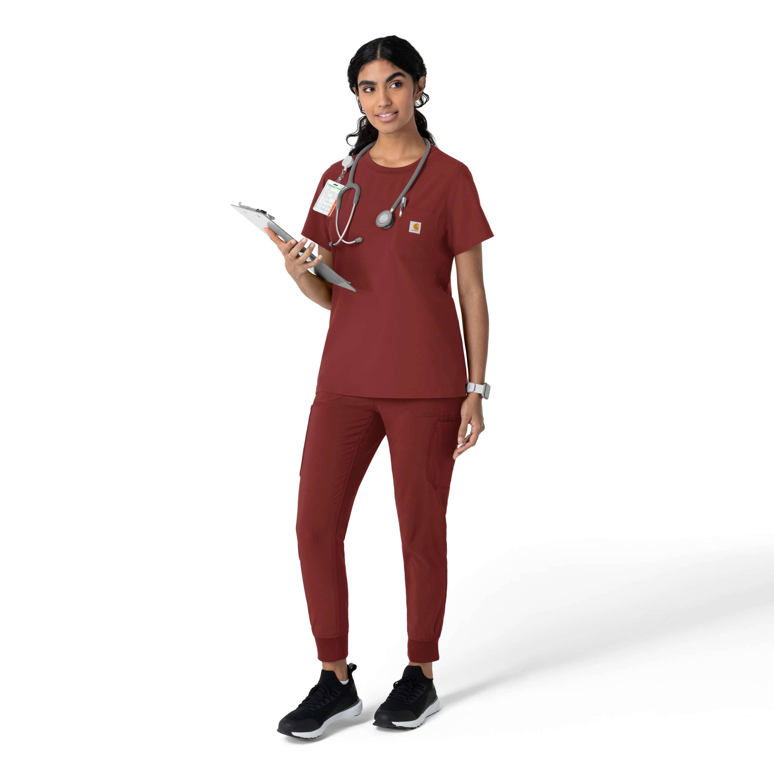 Women's force cross-flex crew neck scrub top