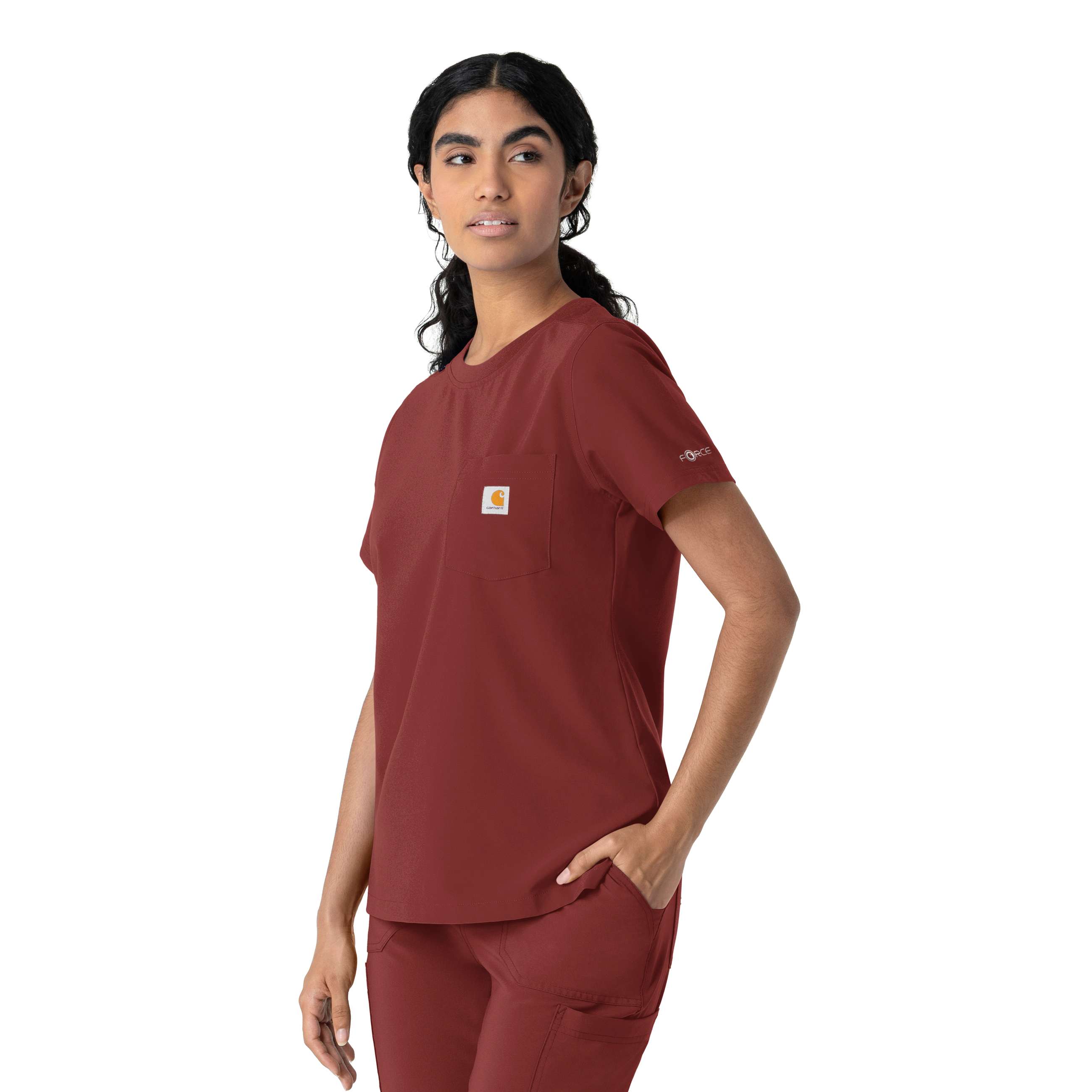 Women's force cross-flex crew neck scrub top