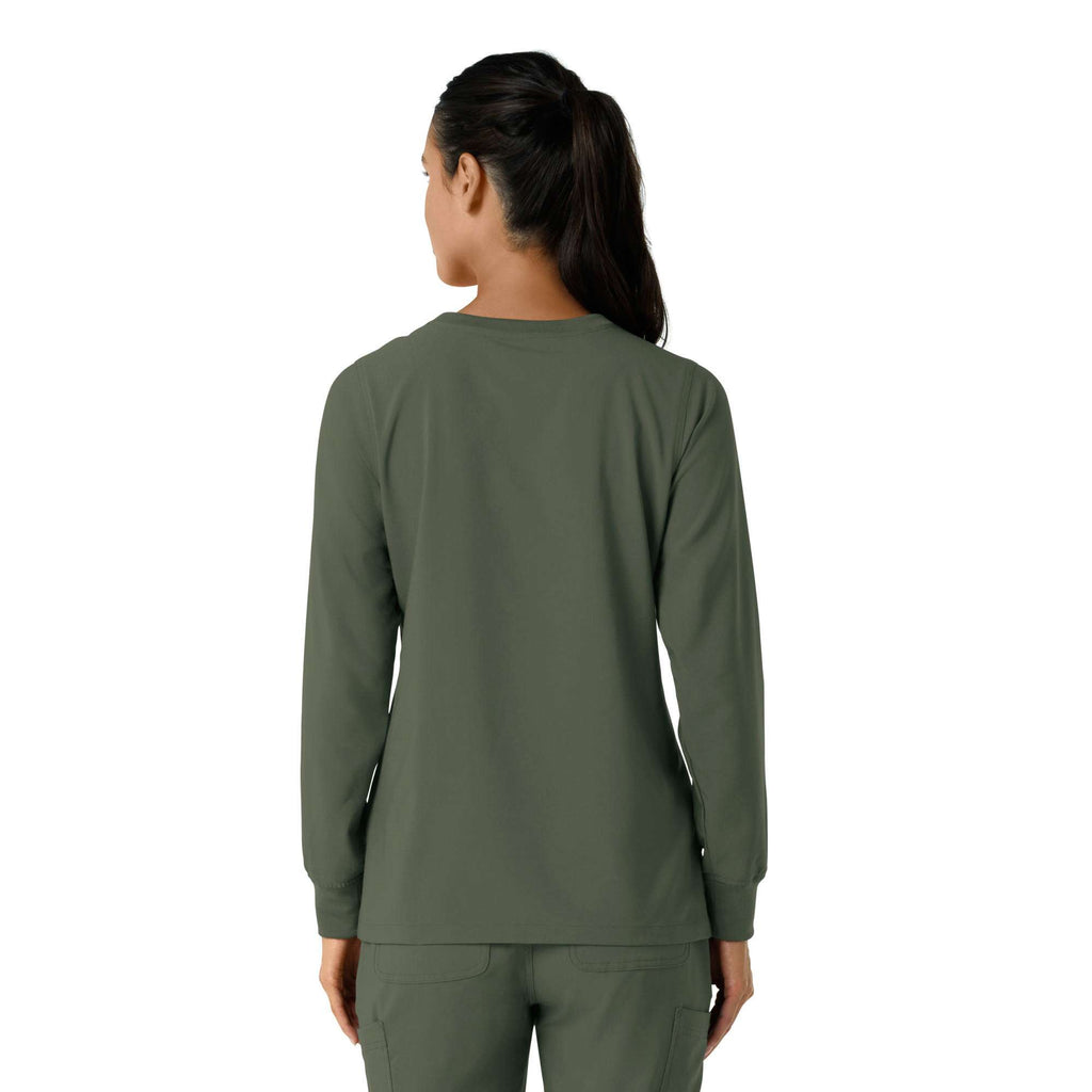 Women's force cross-flex  crew neck long sleeve scrub top