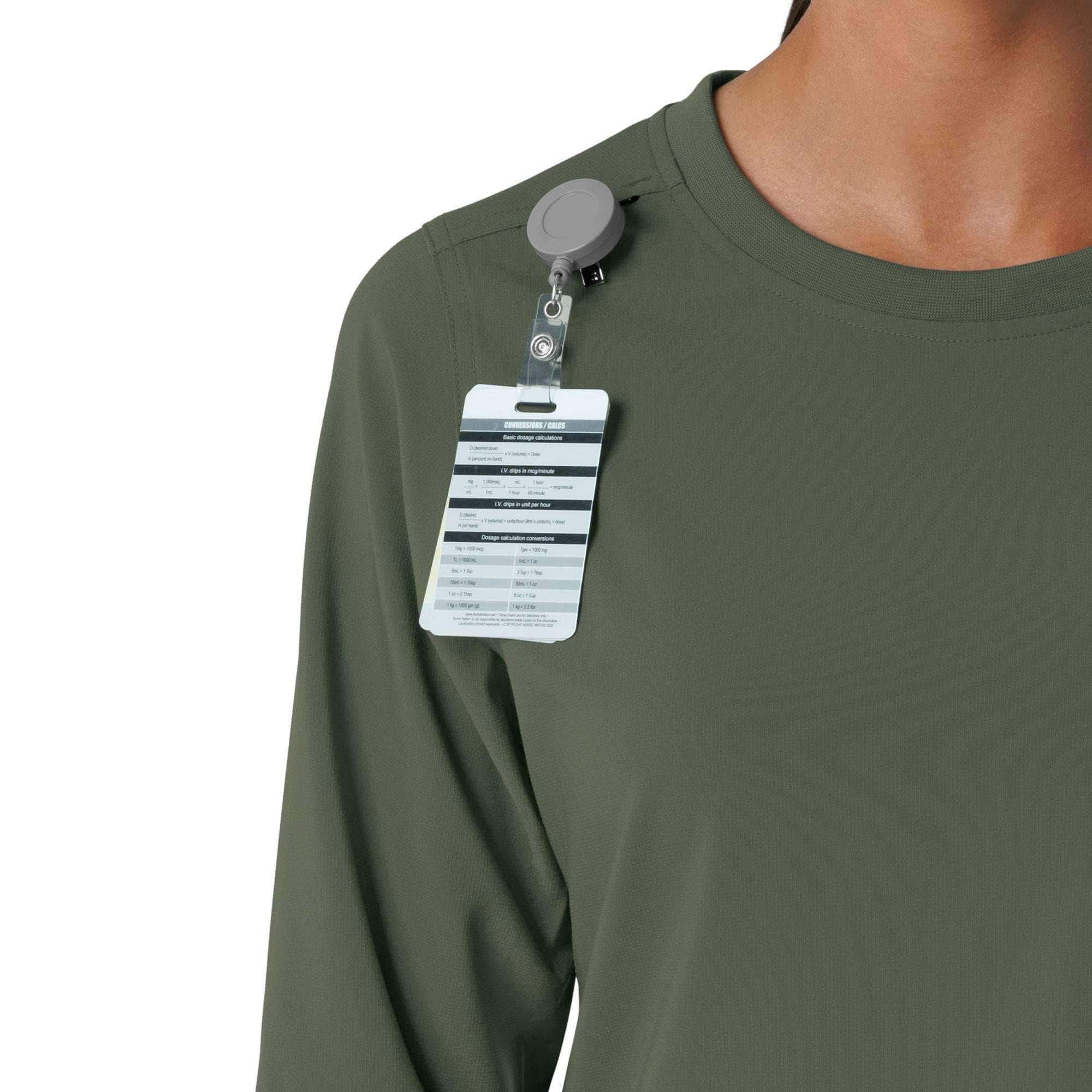 Women's force cross-flex  crew neck long sleeve scrub top