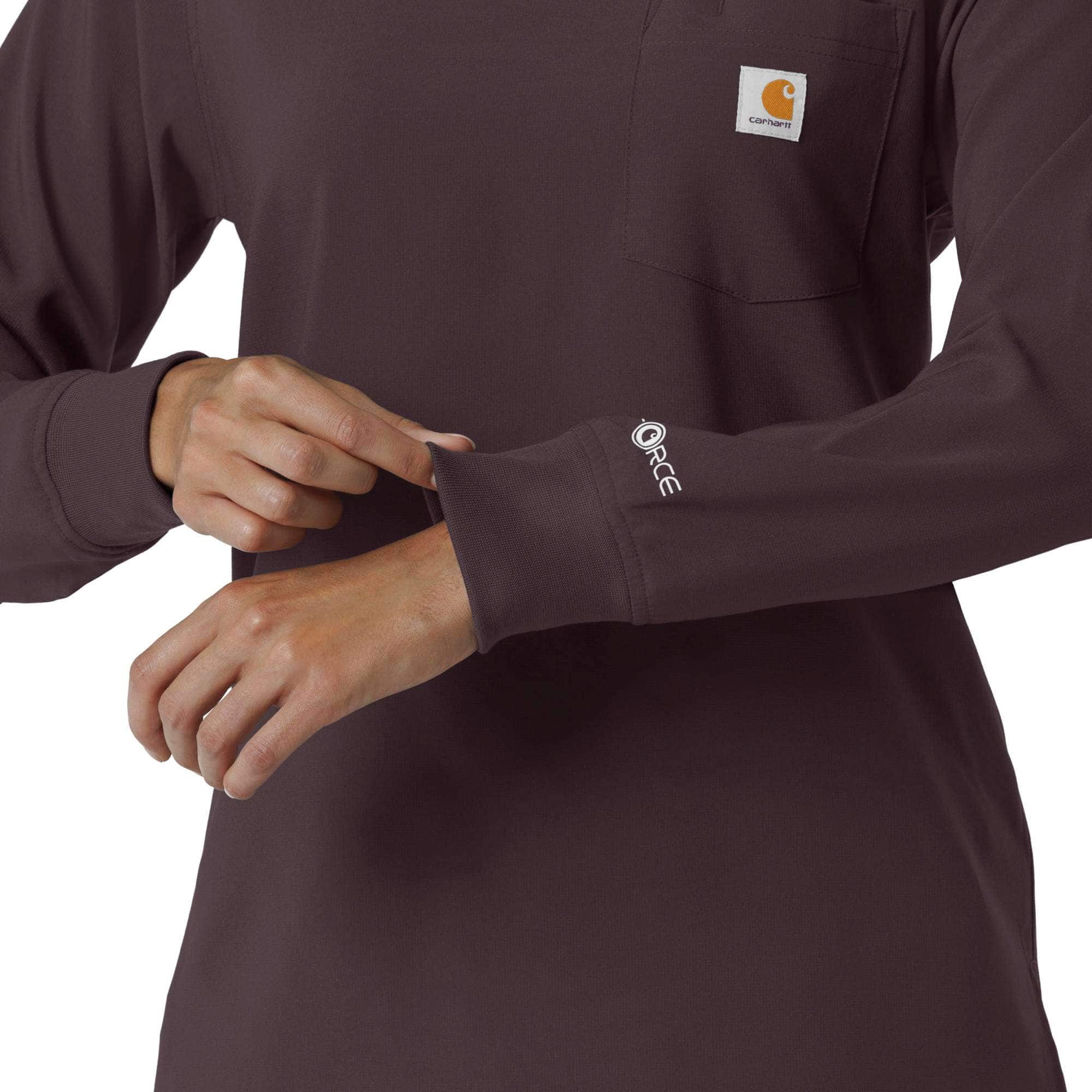 Women's force cross-flex  crew neck long sleeve scrub top