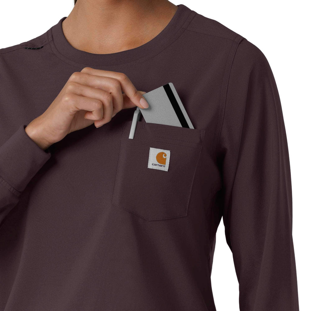 Women's force cross-flex  crew neck long sleeve scrub top
